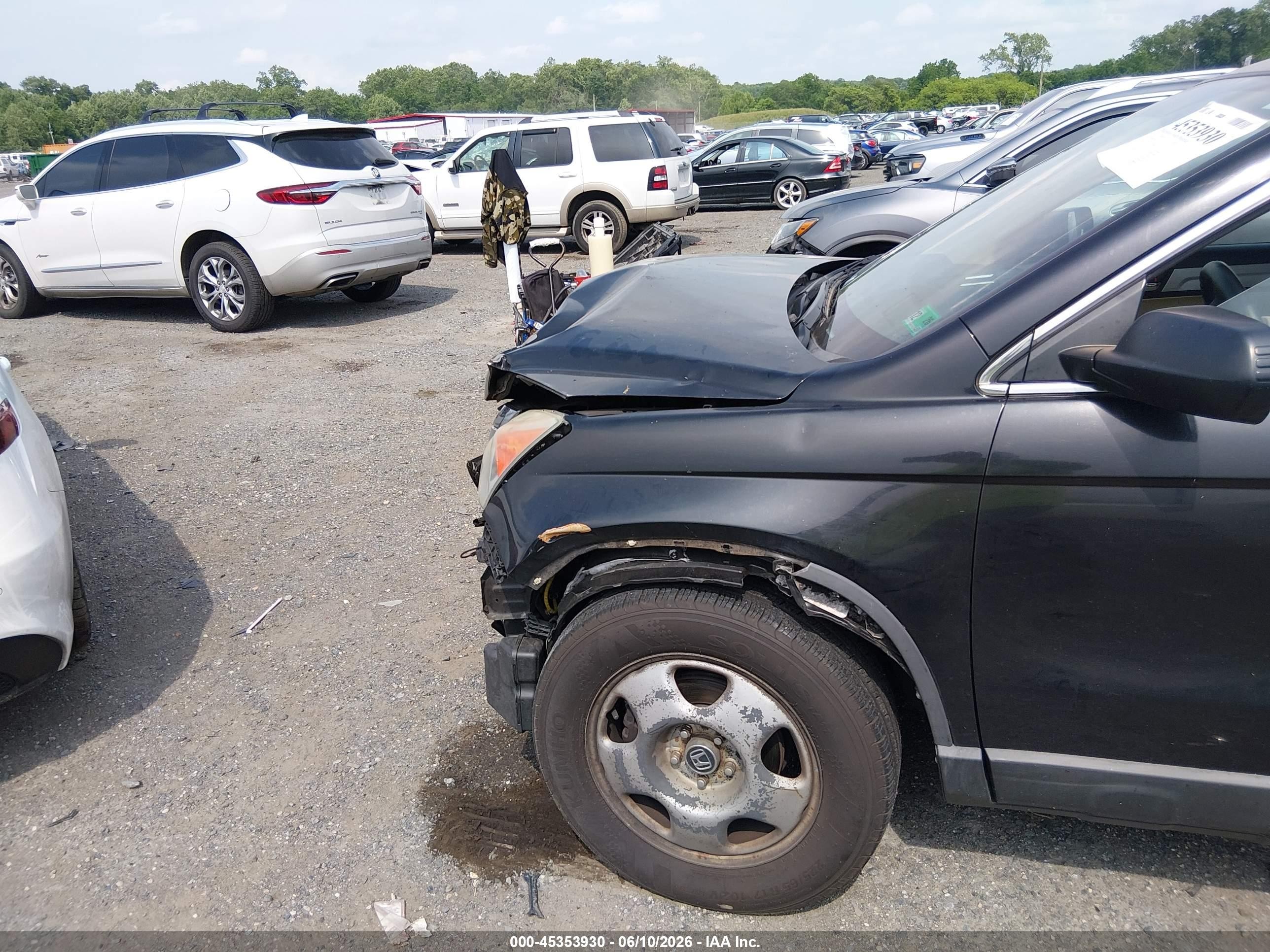 2010 Honda Cr-v Lx Black vin: 5J6RE4H35AL013710