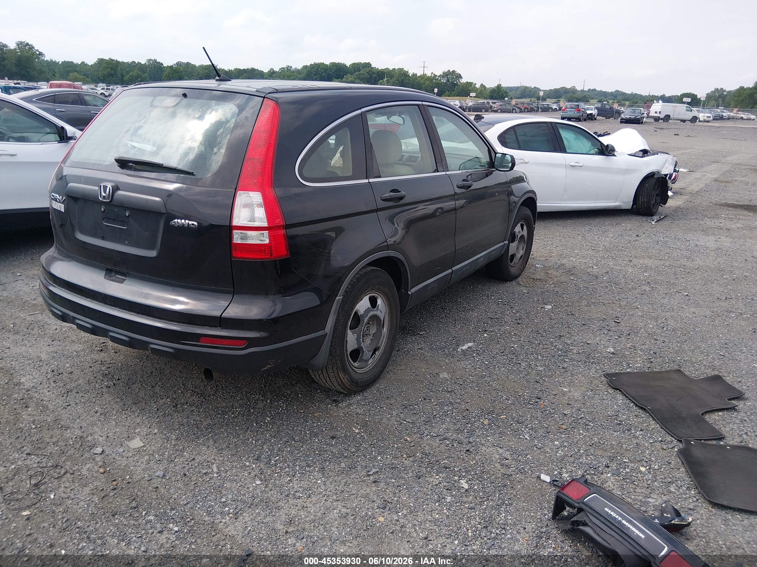 2010 Honda Cr-v Lx Black vin: 5J6RE4H35AL013710