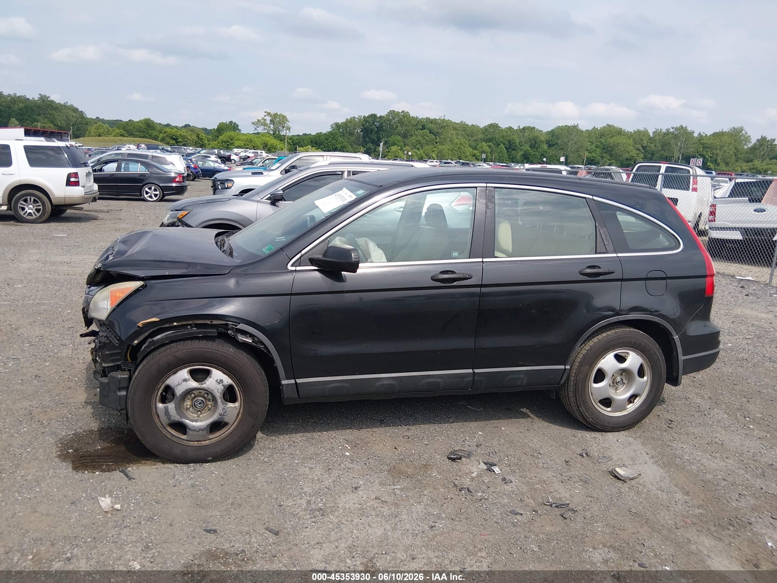 2010 Honda Cr-v Lx Black vin: 5J6RE4H35AL013710