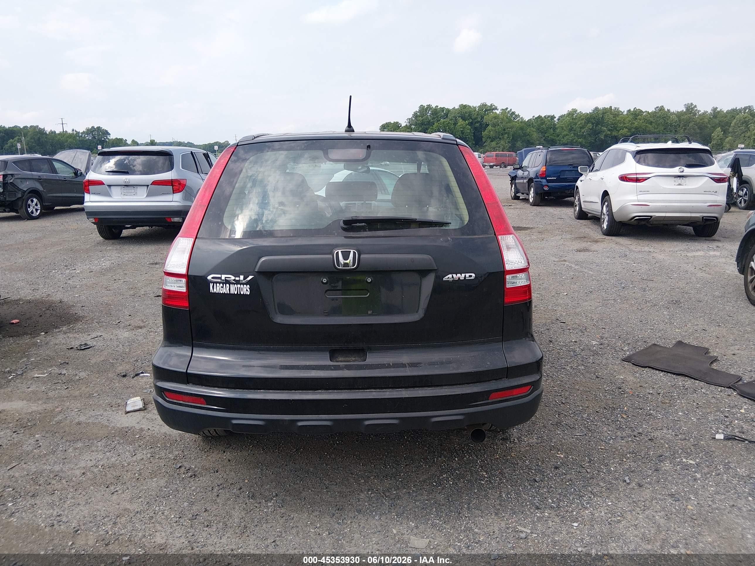 2010 Honda Cr-v Lx Black vin: 5J6RE4H35AL013710