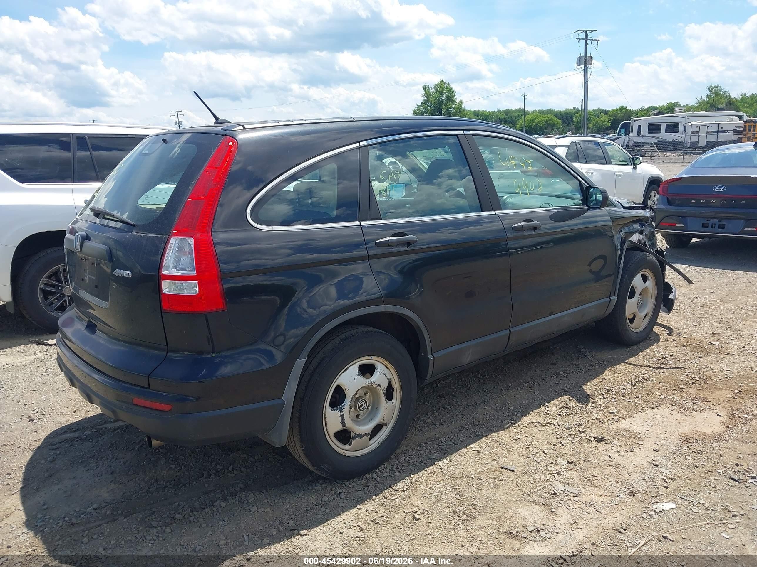 2010 Honda Cr-v Lx Black vin: 5J6RE4H35AL094238