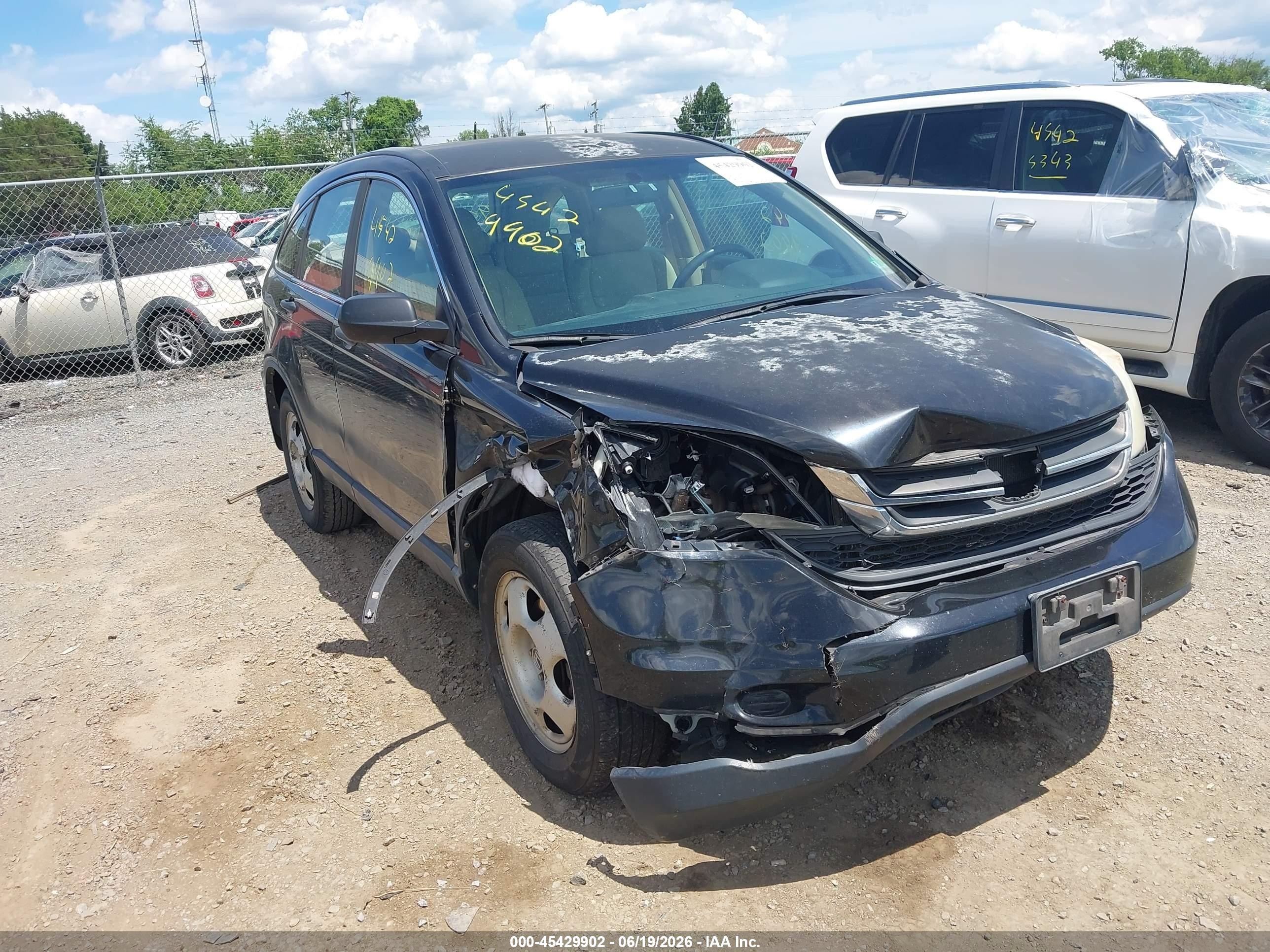 2010 Honda Cr-v Lx Black vin: 5J6RE4H35AL094238