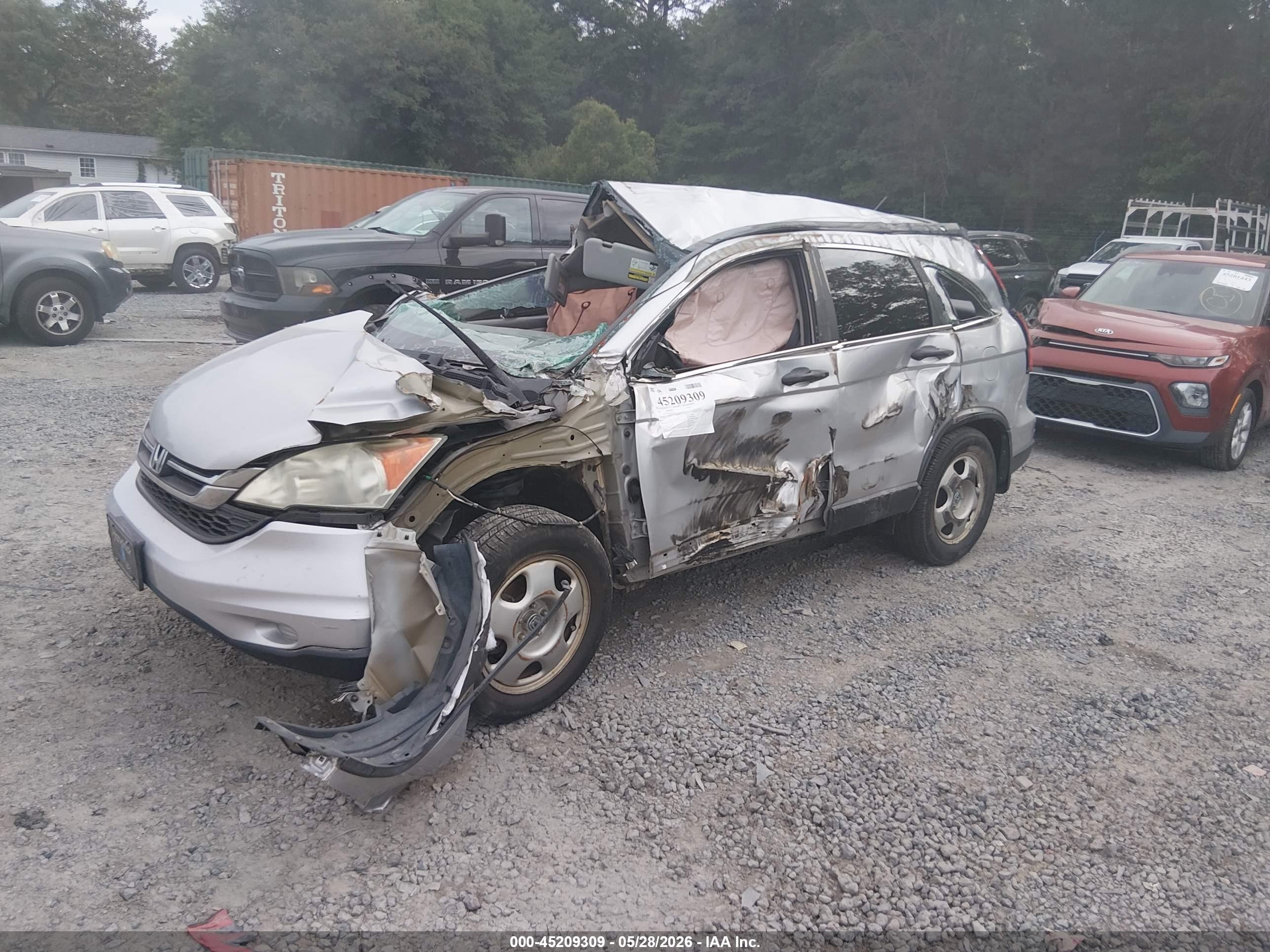 2011 Honda Cr-v Lx Серый vin: 5J6RE4H35BL090143