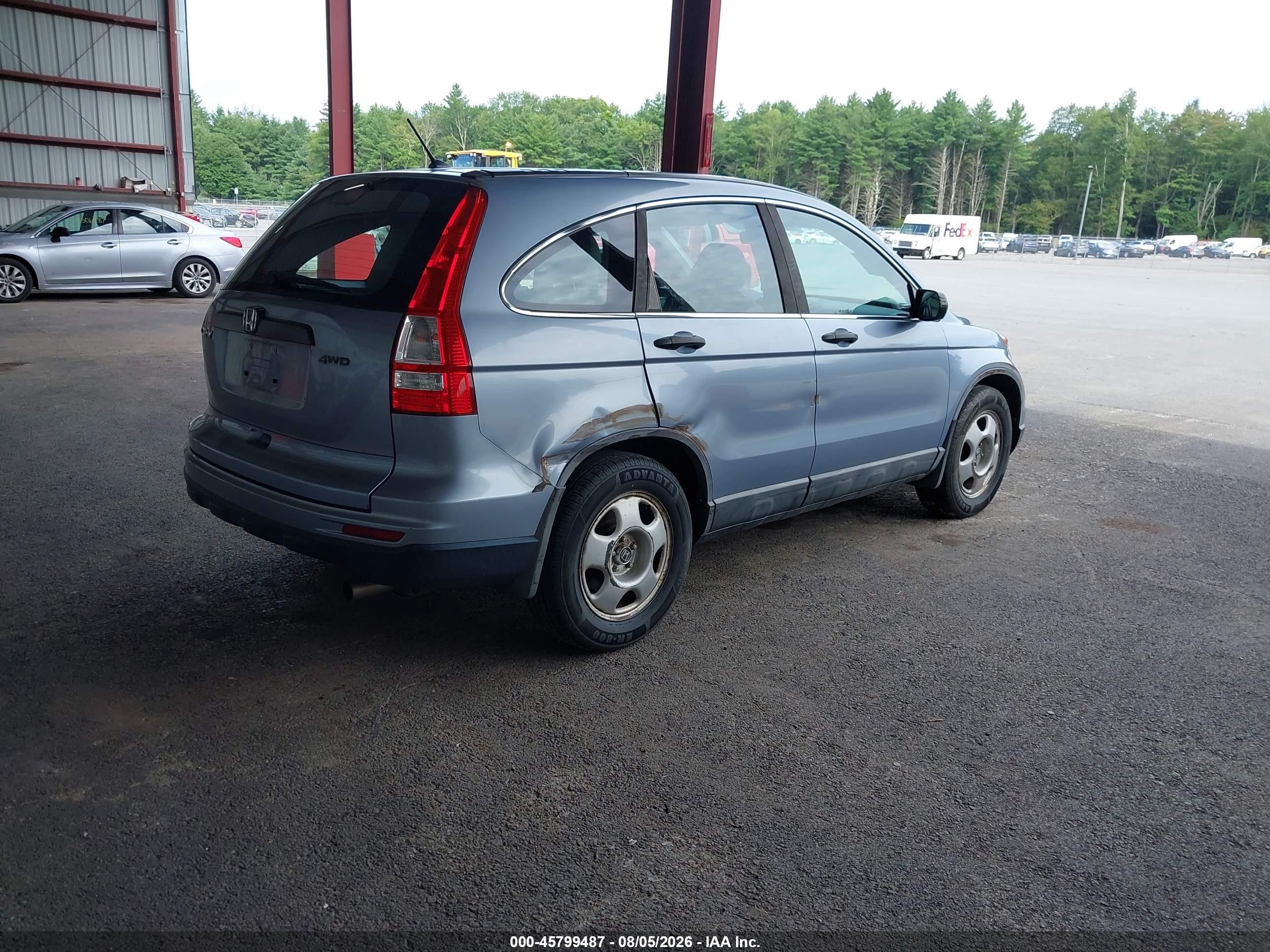 2010 Honda Cr-v Lx Blue vin: 5J6RE4H36AL009021