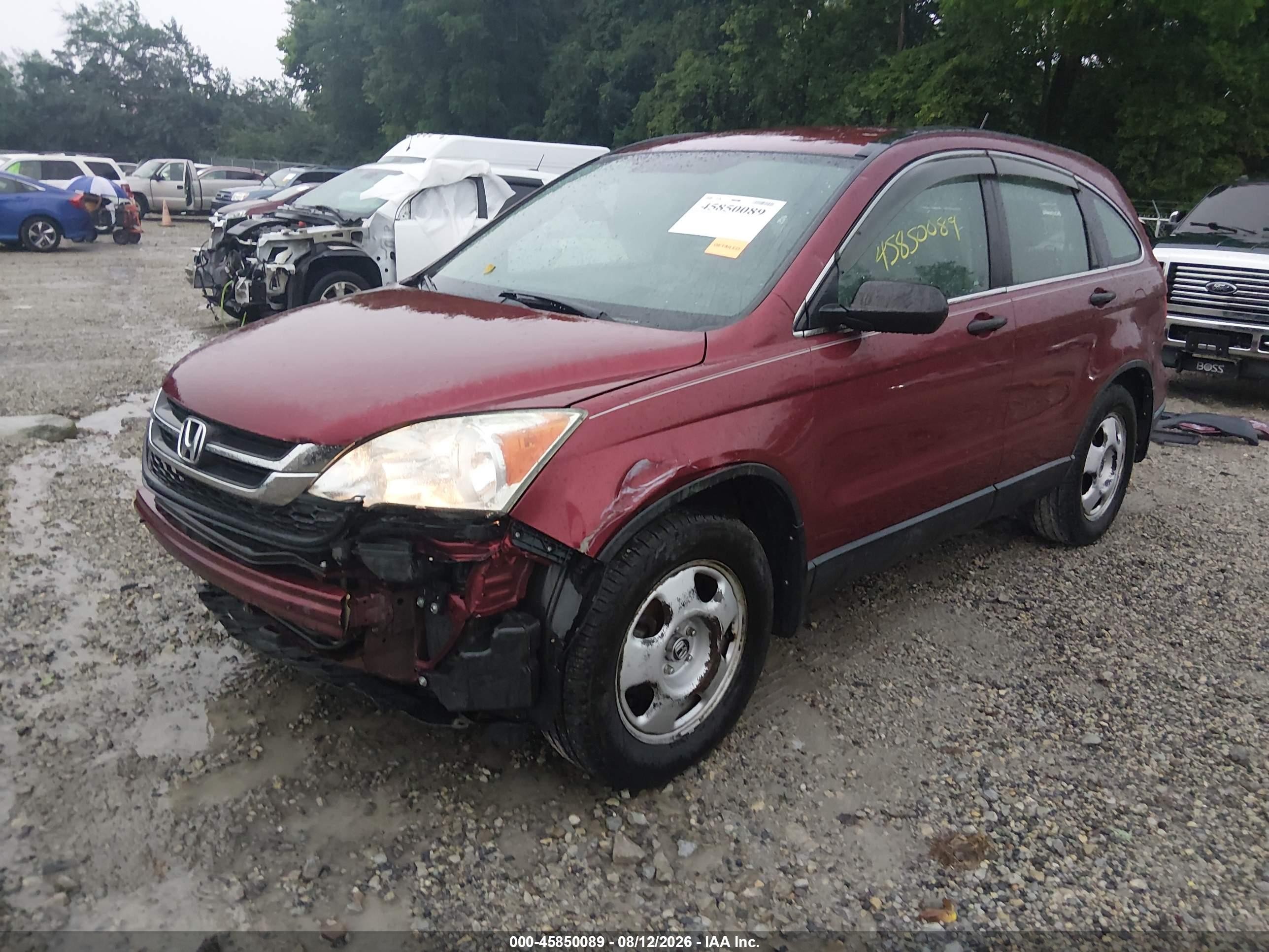 2010 Honda Cr-v Lx Red vin: 5J6RE4H36AL010136