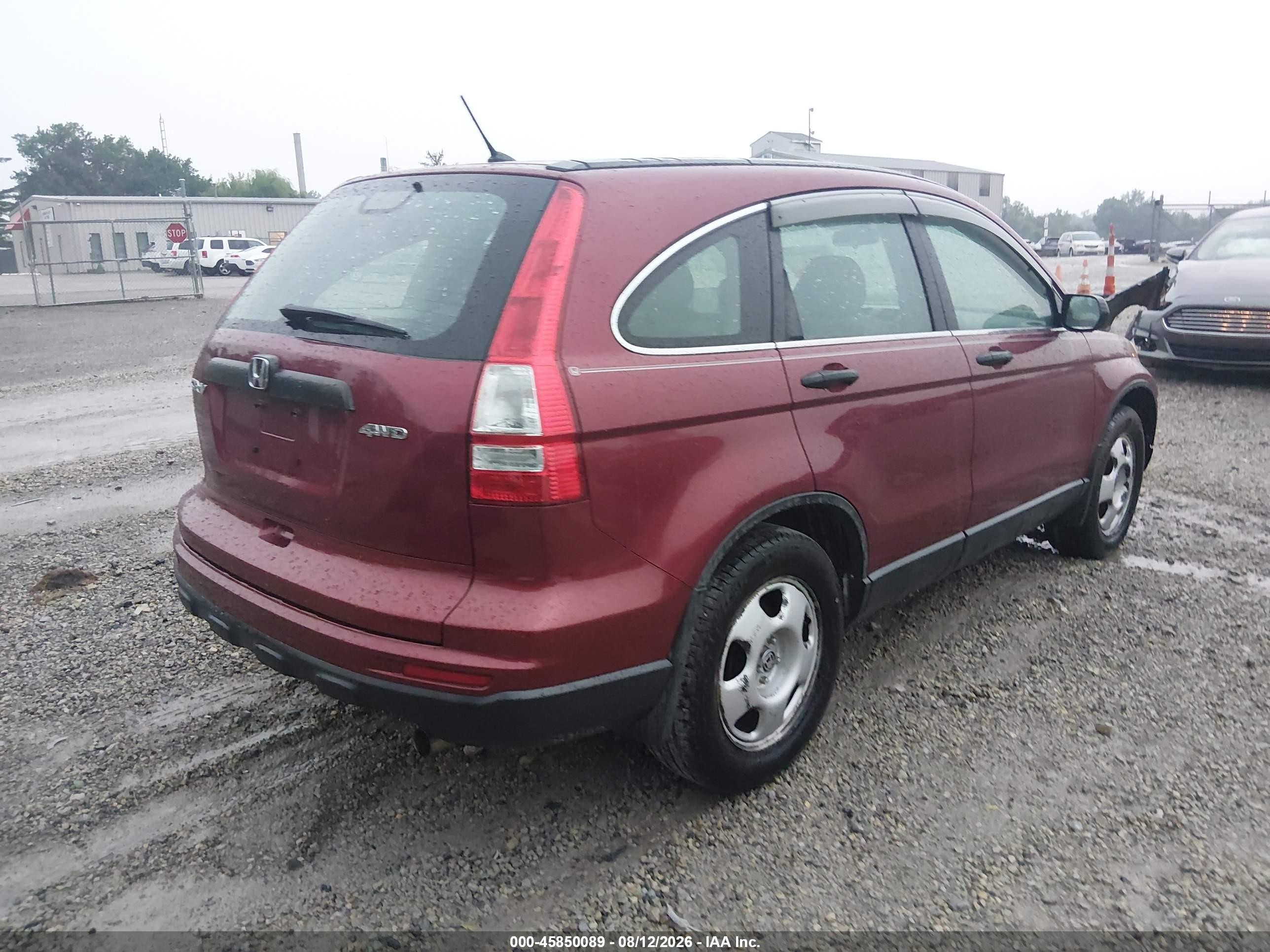 2010 Honda Cr-v Lx Red vin: 5J6RE4H36AL010136