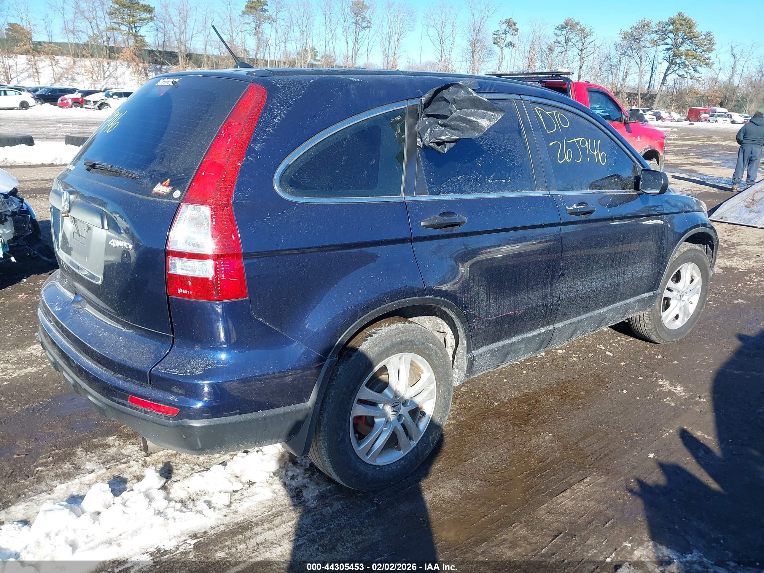 2010 Honda Cr-v Lx Blue vin: 5J6RE4H36AL011027