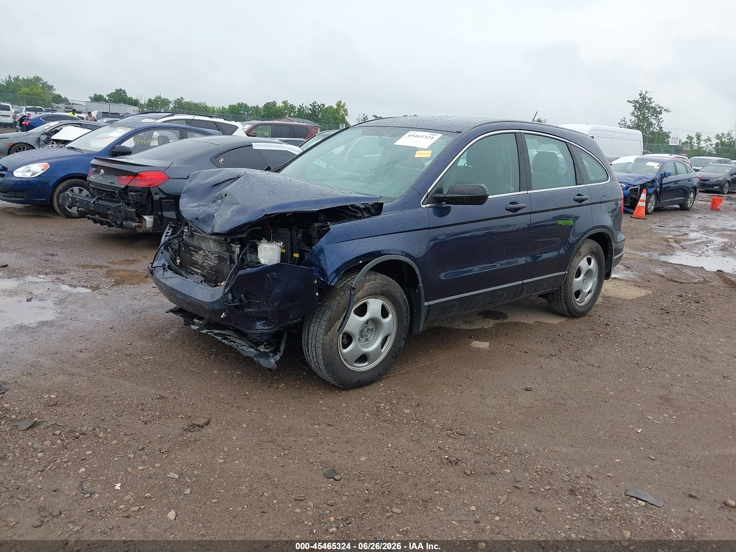 2010 Honda Cr-v Lx Blue vin: 5J6RE4H36AL060907