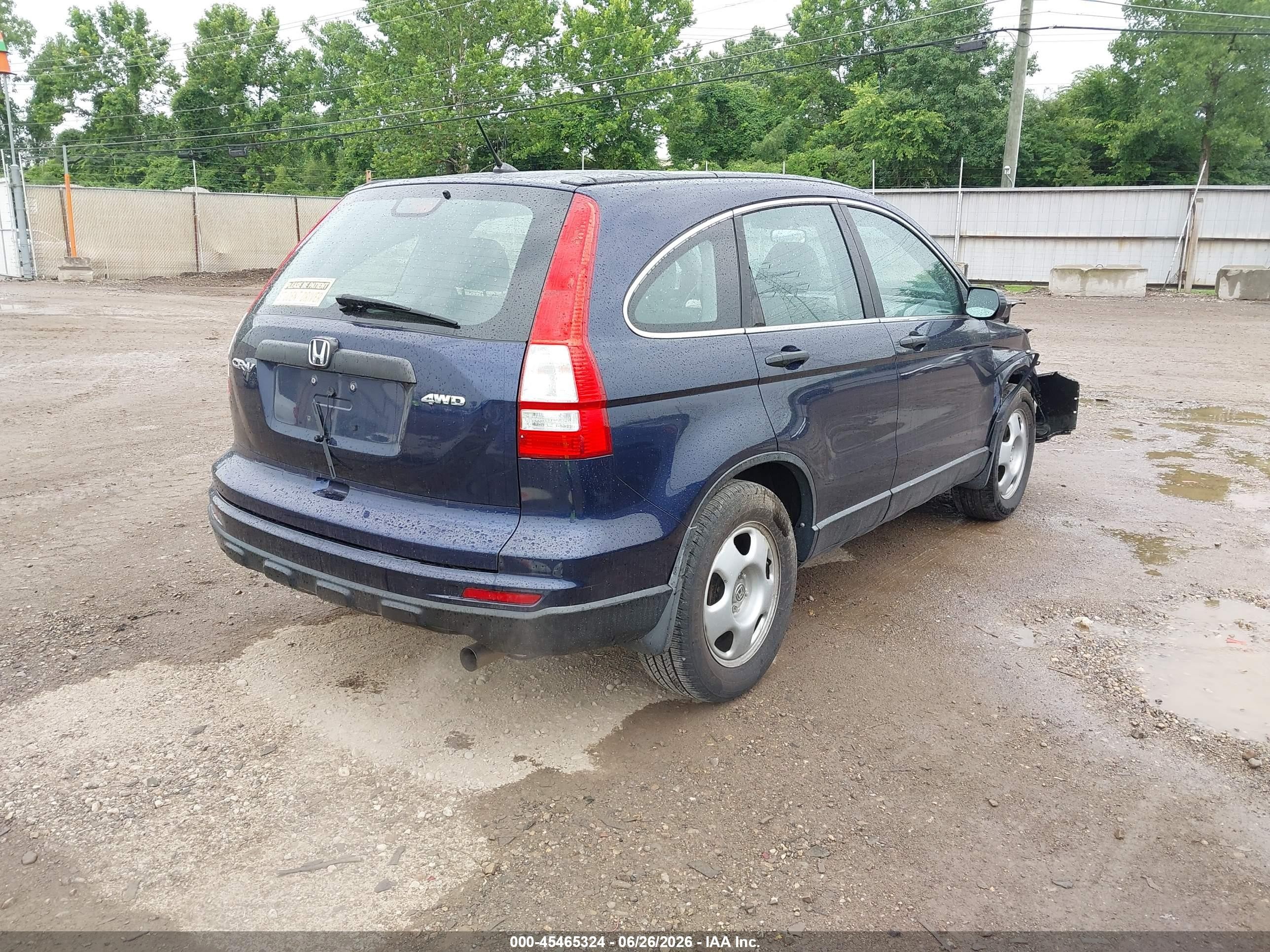 2010 Honda Cr-v Lx Blue vin: 5J6RE4H36AL060907