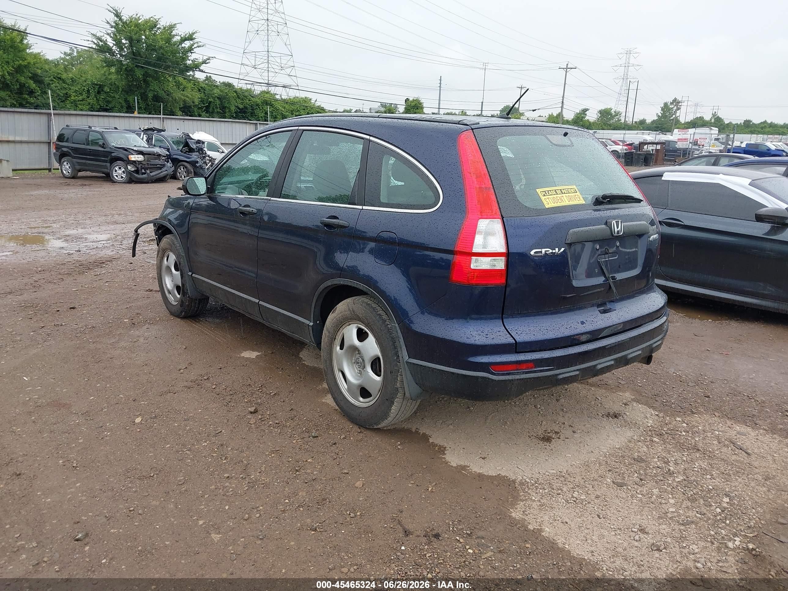 2010 Honda Cr-v Lx Blue vin: 5J6RE4H36AL060907