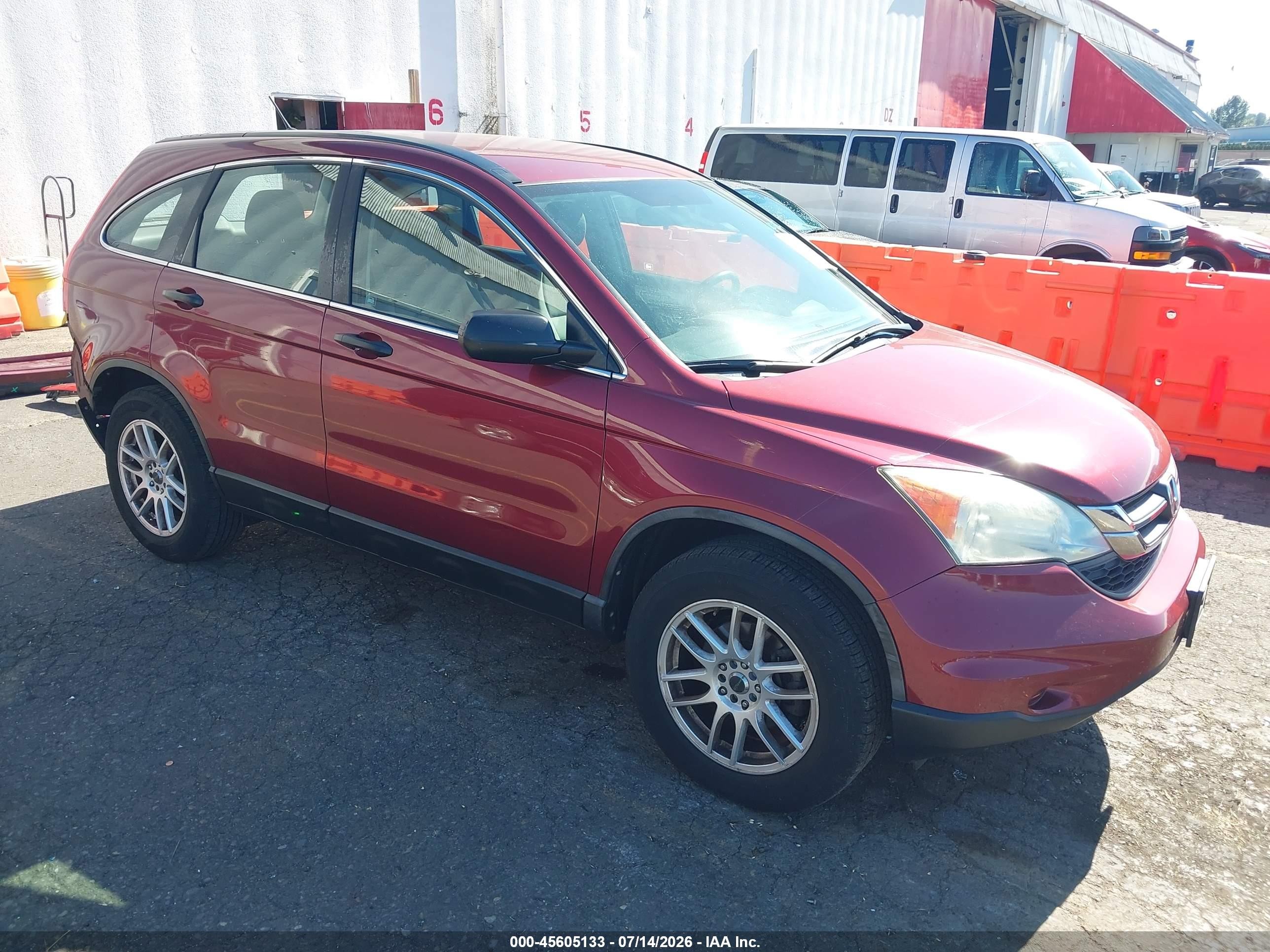 2010 Honda Cr-v Lx Red vin: 5J6RE4H36AL089727