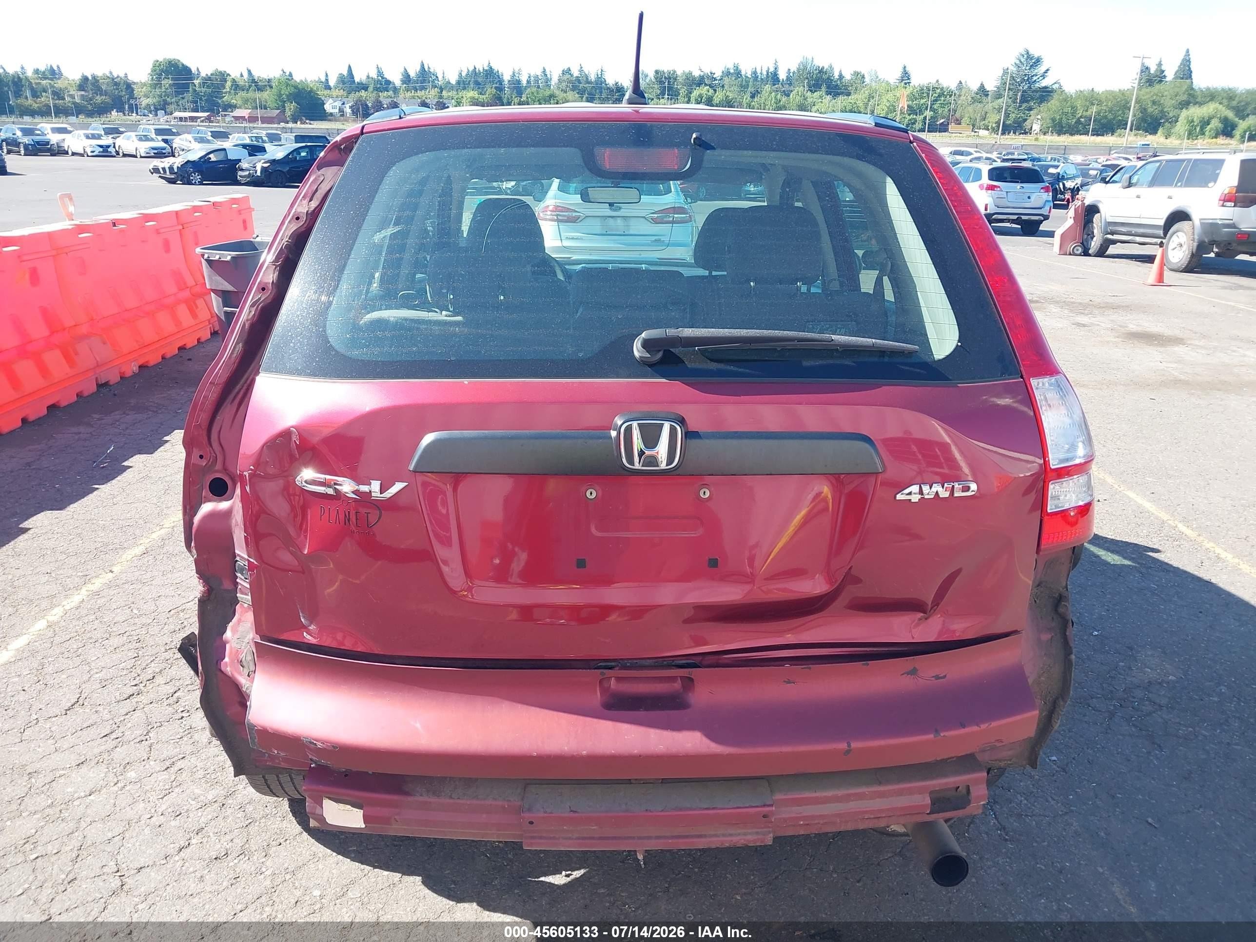 2010 Honda Cr-v Lx Red vin: 5J6RE4H36AL089727
