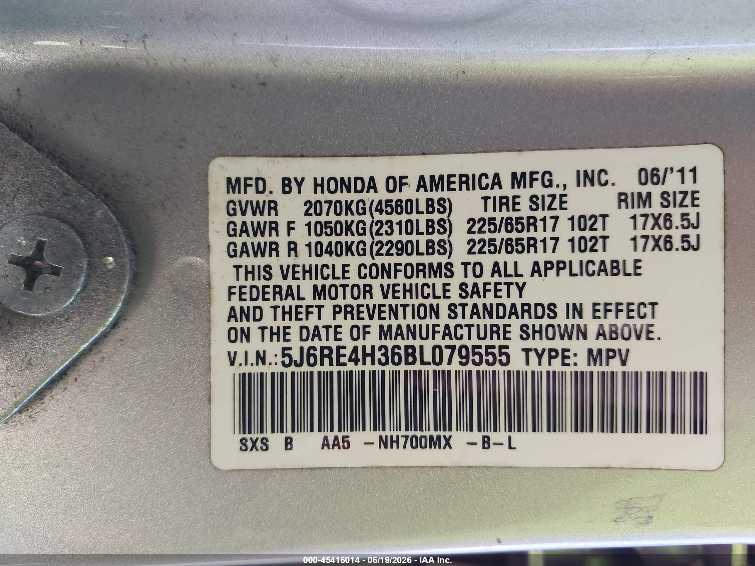 2011 Honda Cr-v Lx Silver vin: 5J6RE4H36BL079555
