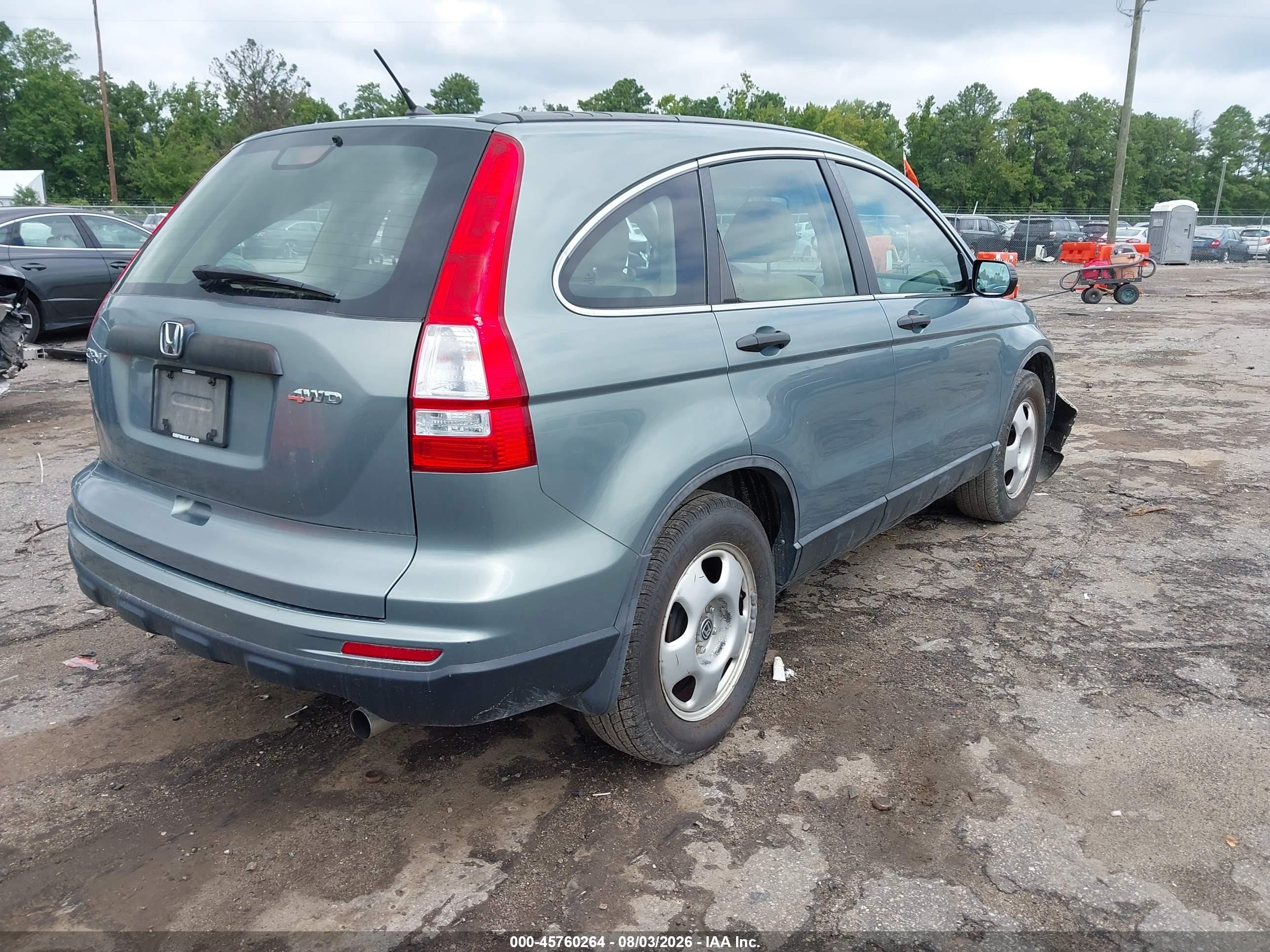 2011 Honda Cr-v Lx Teal vin: 5J6RE4H36BL093200