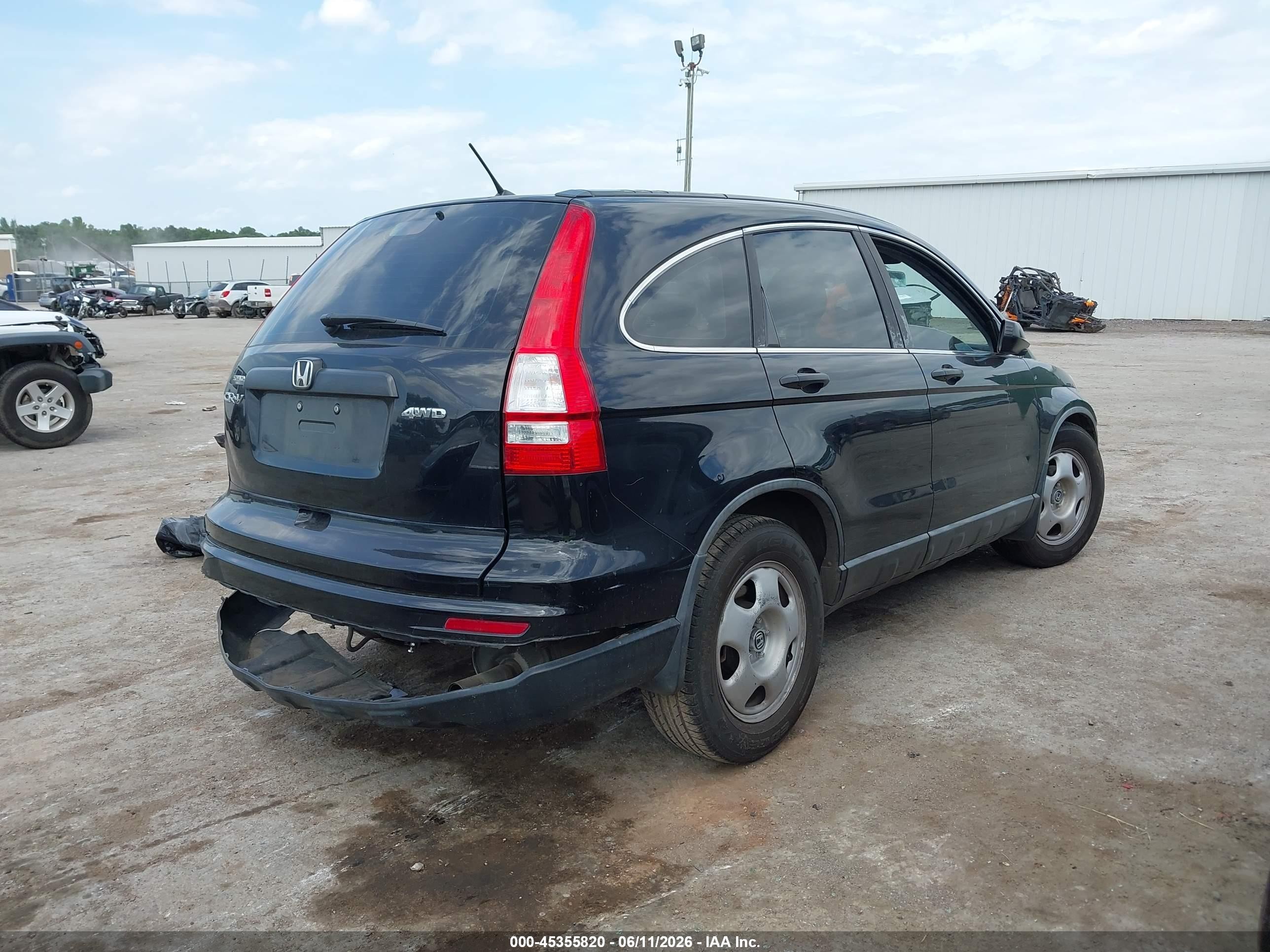 2011 Honda Cr-v Lx Black vin: 5J6RE4H36BL119536