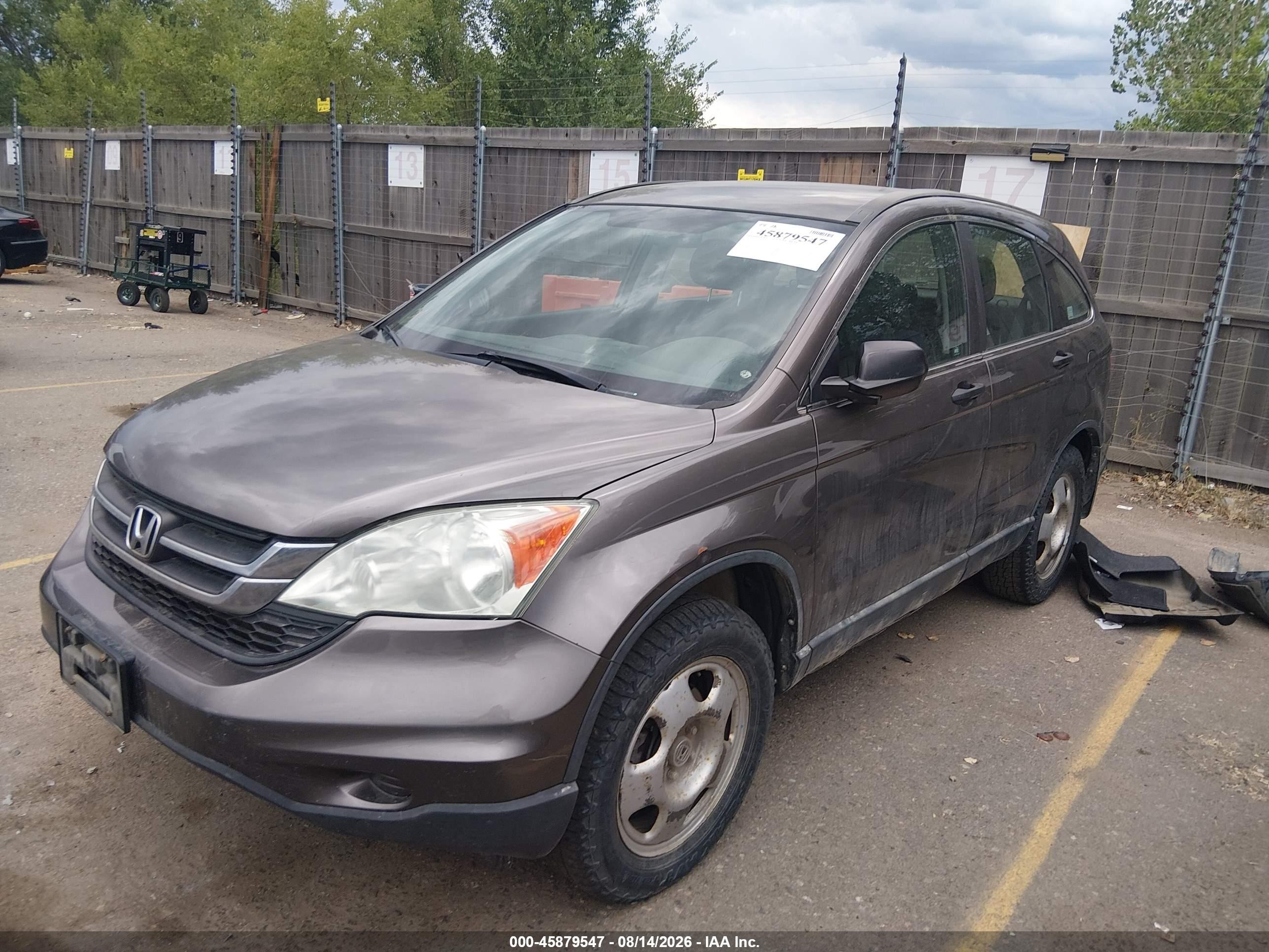 2010 Honda Cr-v Lx Gray vin: 5J6RE4H37AL085539