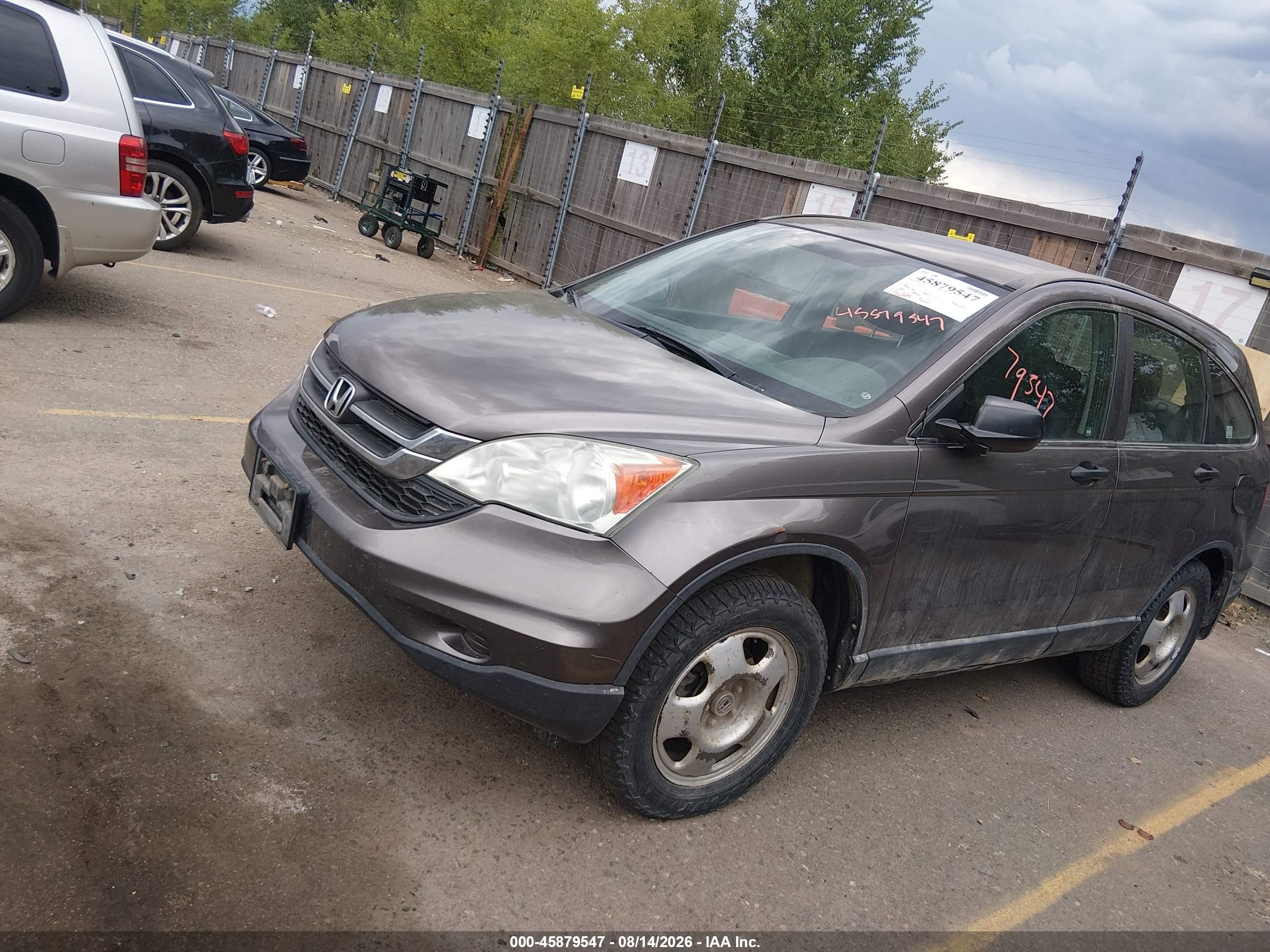 2010 Honda Cr-v Lx Gray vin: 5J6RE4H37AL085539