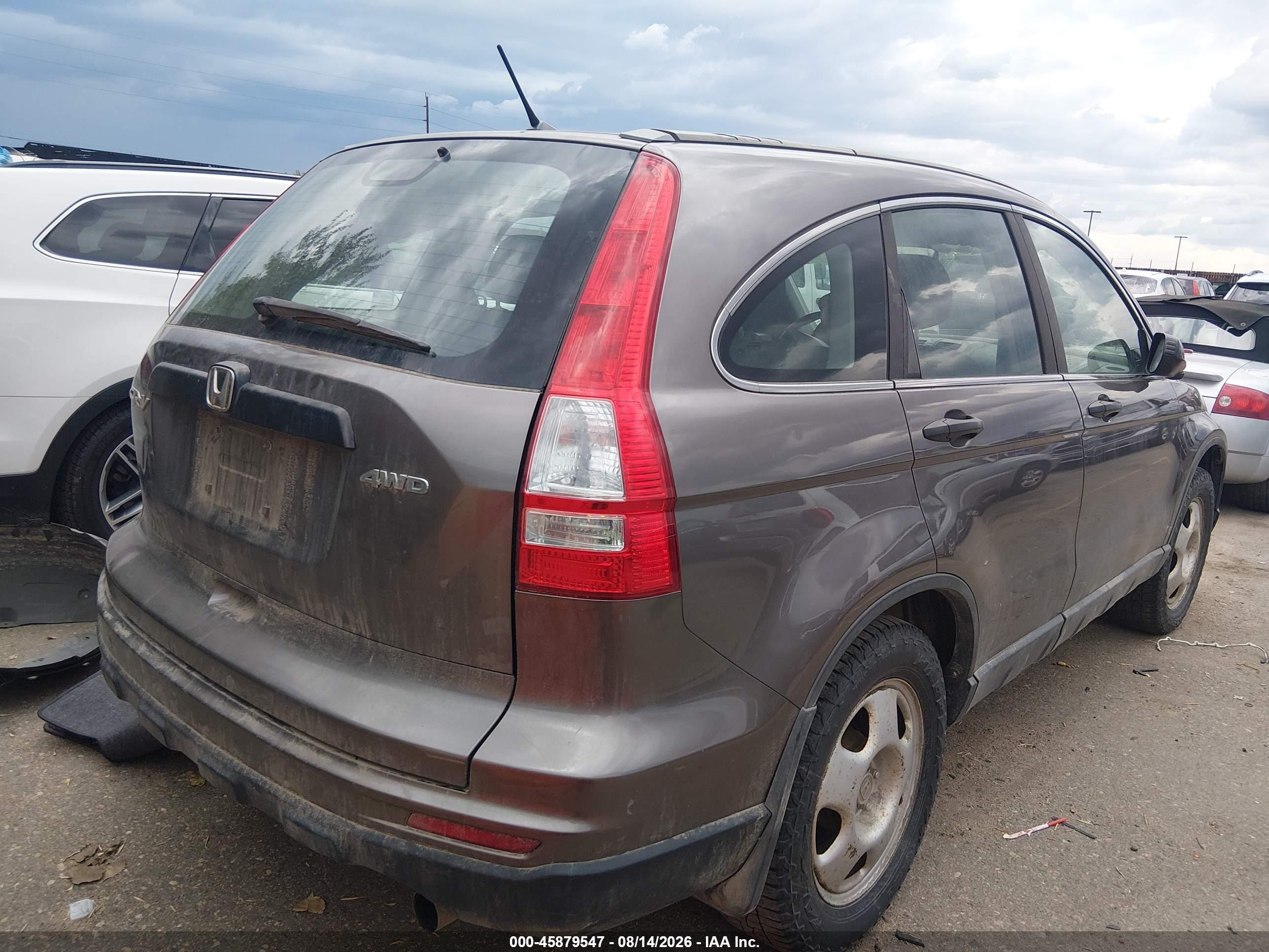 2010 Honda Cr-v Lx Gray vin: 5J6RE4H37AL085539