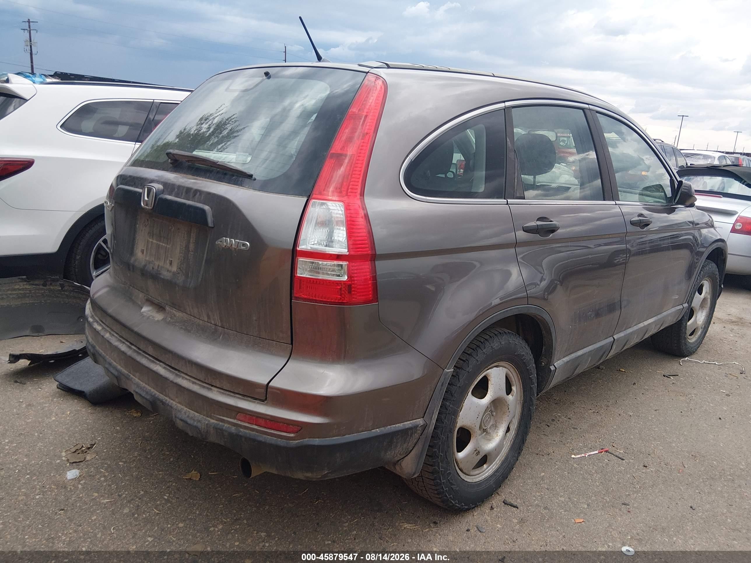 2010 Honda Cr-v Lx Gray vin: 5J6RE4H37AL085539