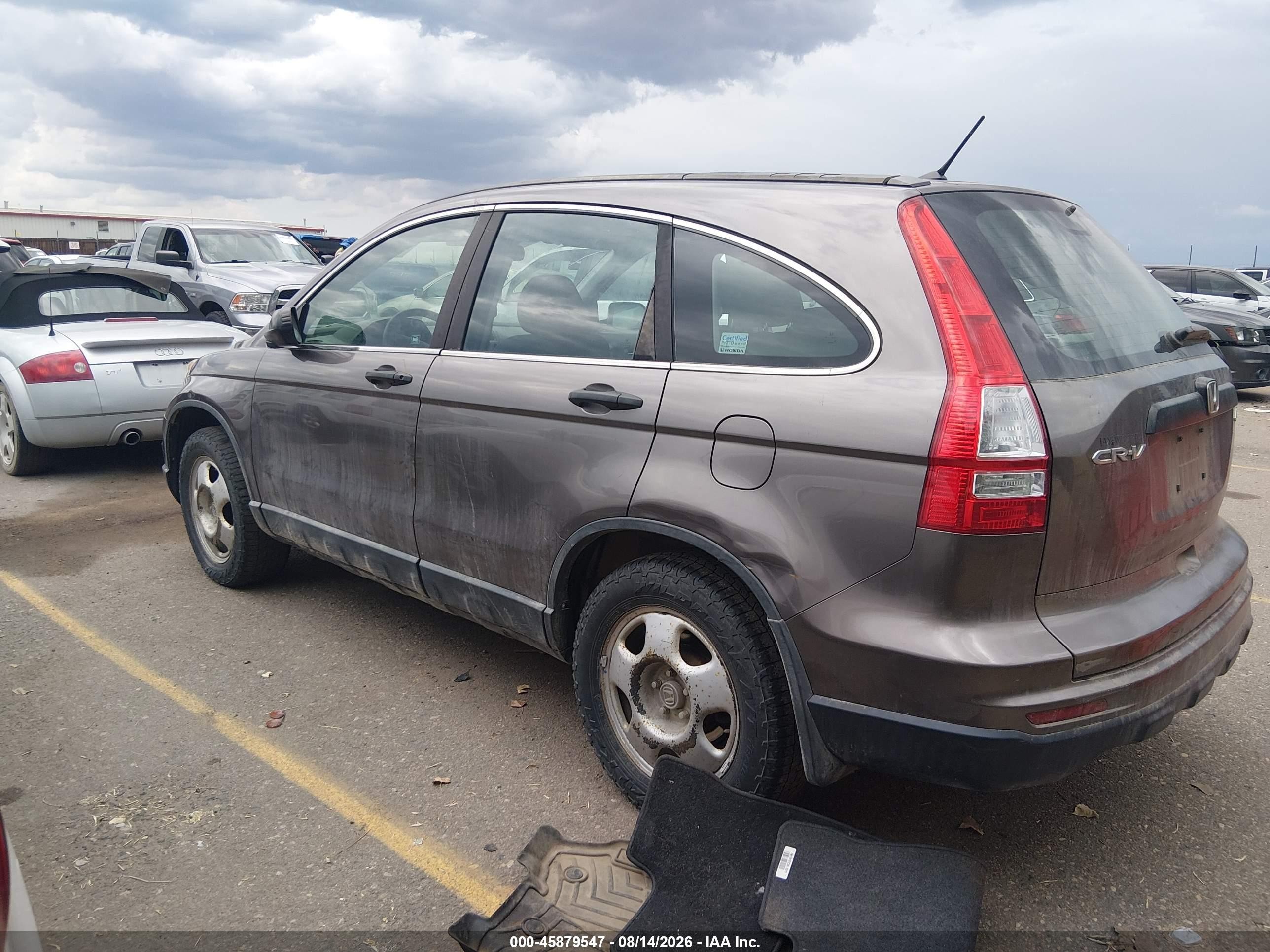 2010 Honda Cr-v Lx Gray vin: 5J6RE4H37AL085539