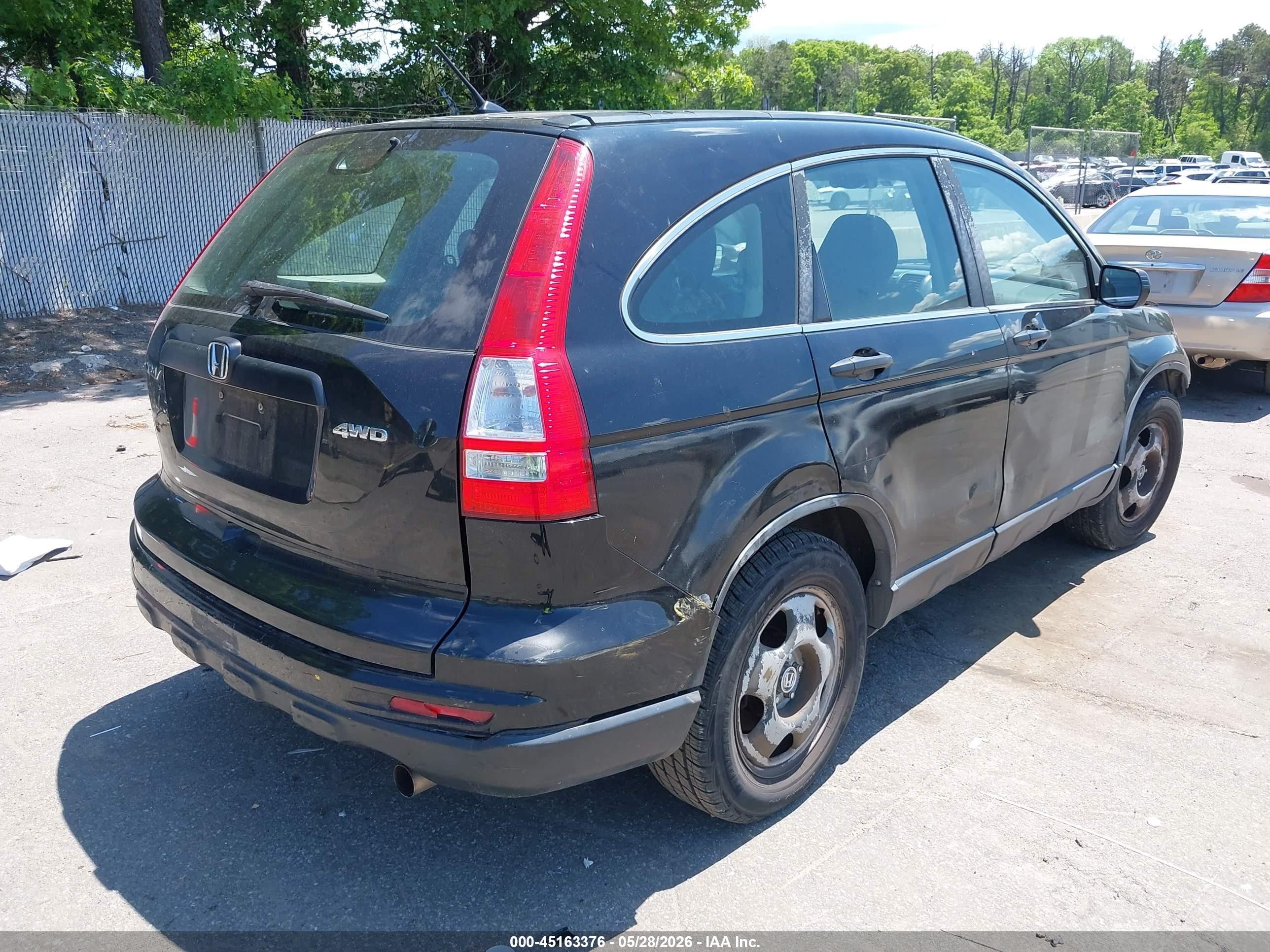 2010 Honda Cr-v Lx Black vin: 5J6RE4H37AL091650