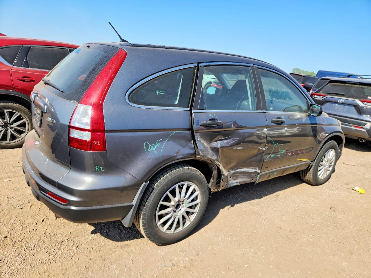 2011 Honda Cr-v Lx Gray vin: 5J6RE4H37BL030803