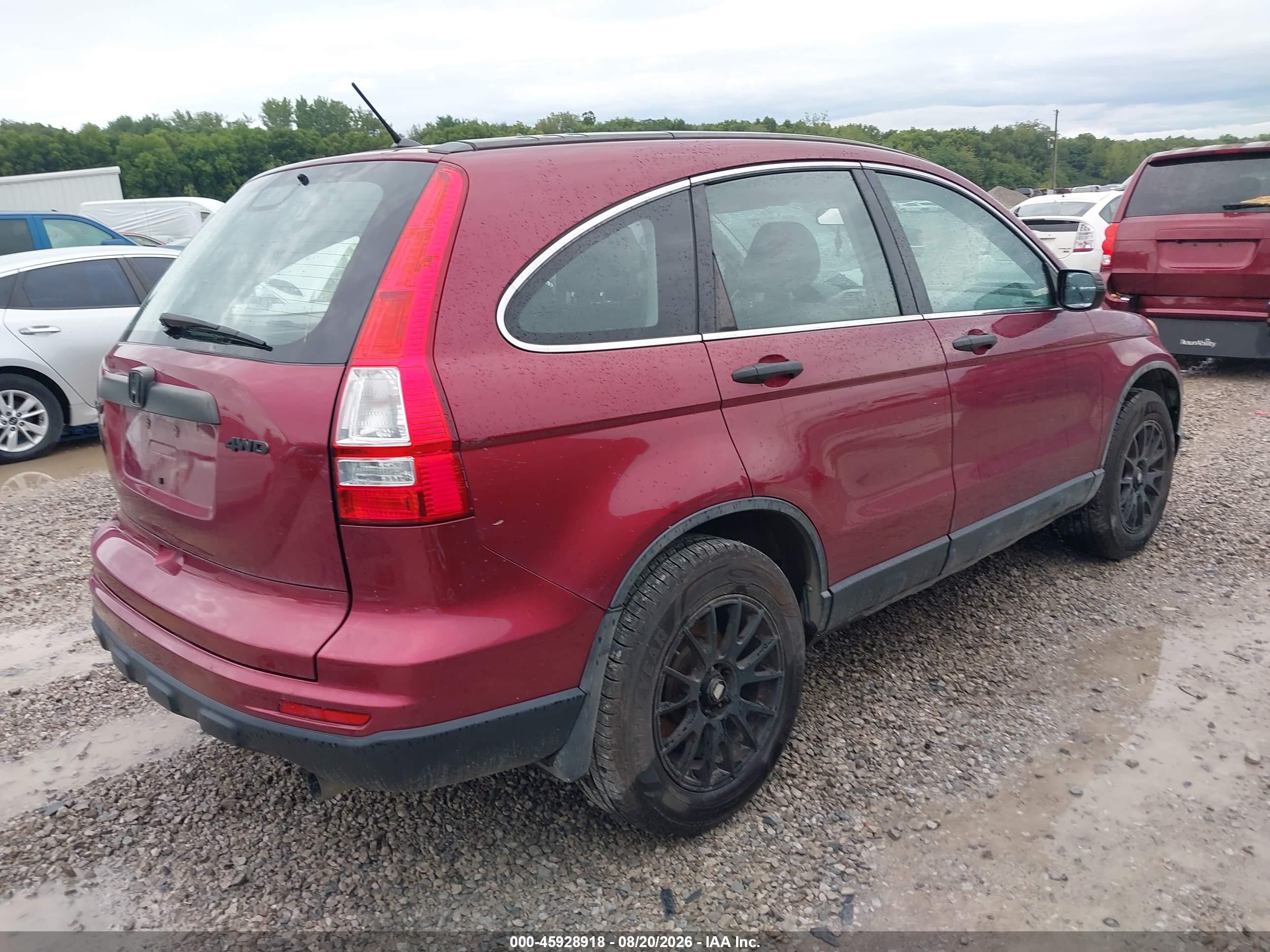 2011 Honda Cr-v Lx Red vin: 5J6RE4H37BL059394