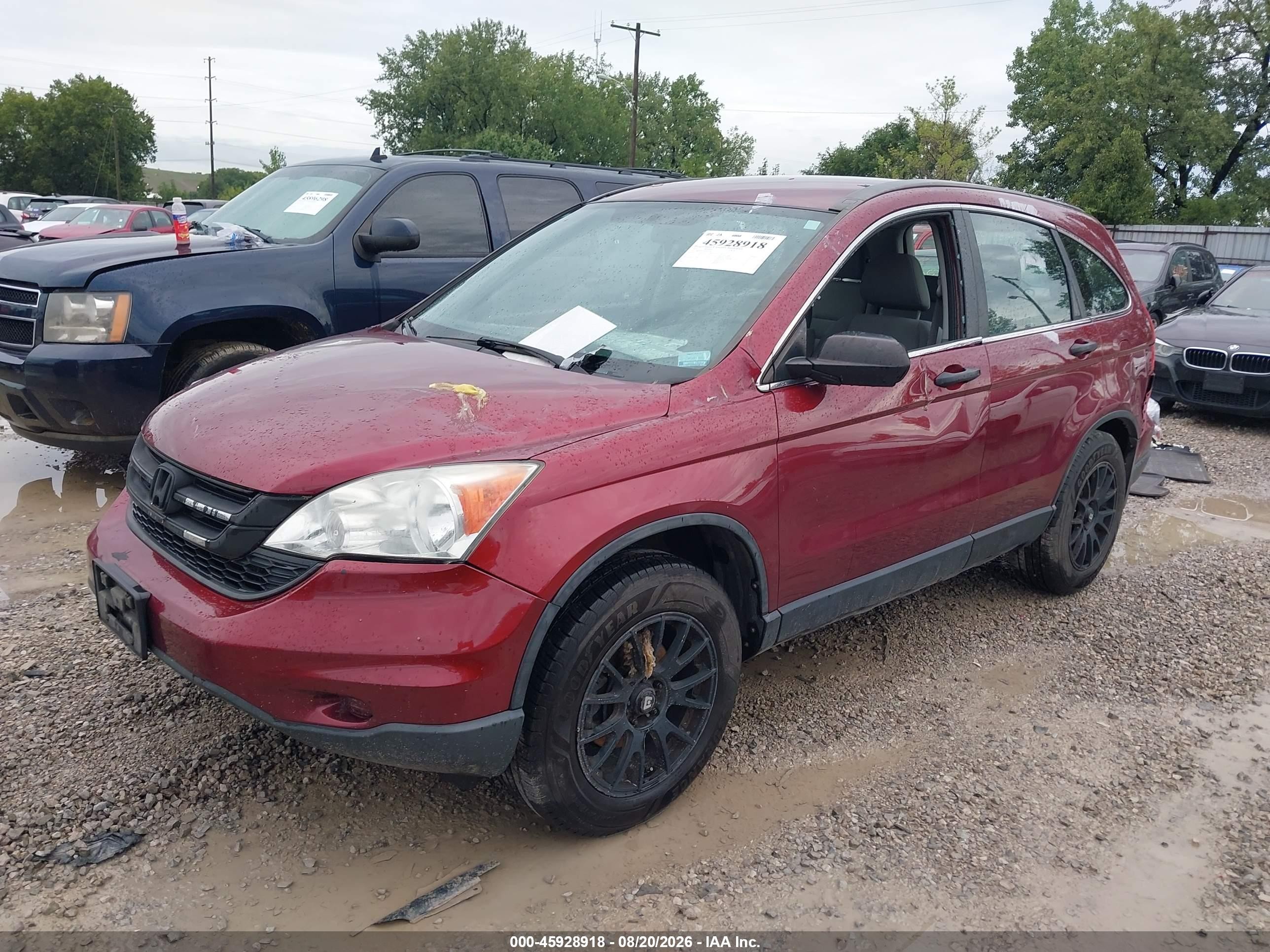 2011 Honda Cr-v Lx Red vin: 5J6RE4H37BL059394
