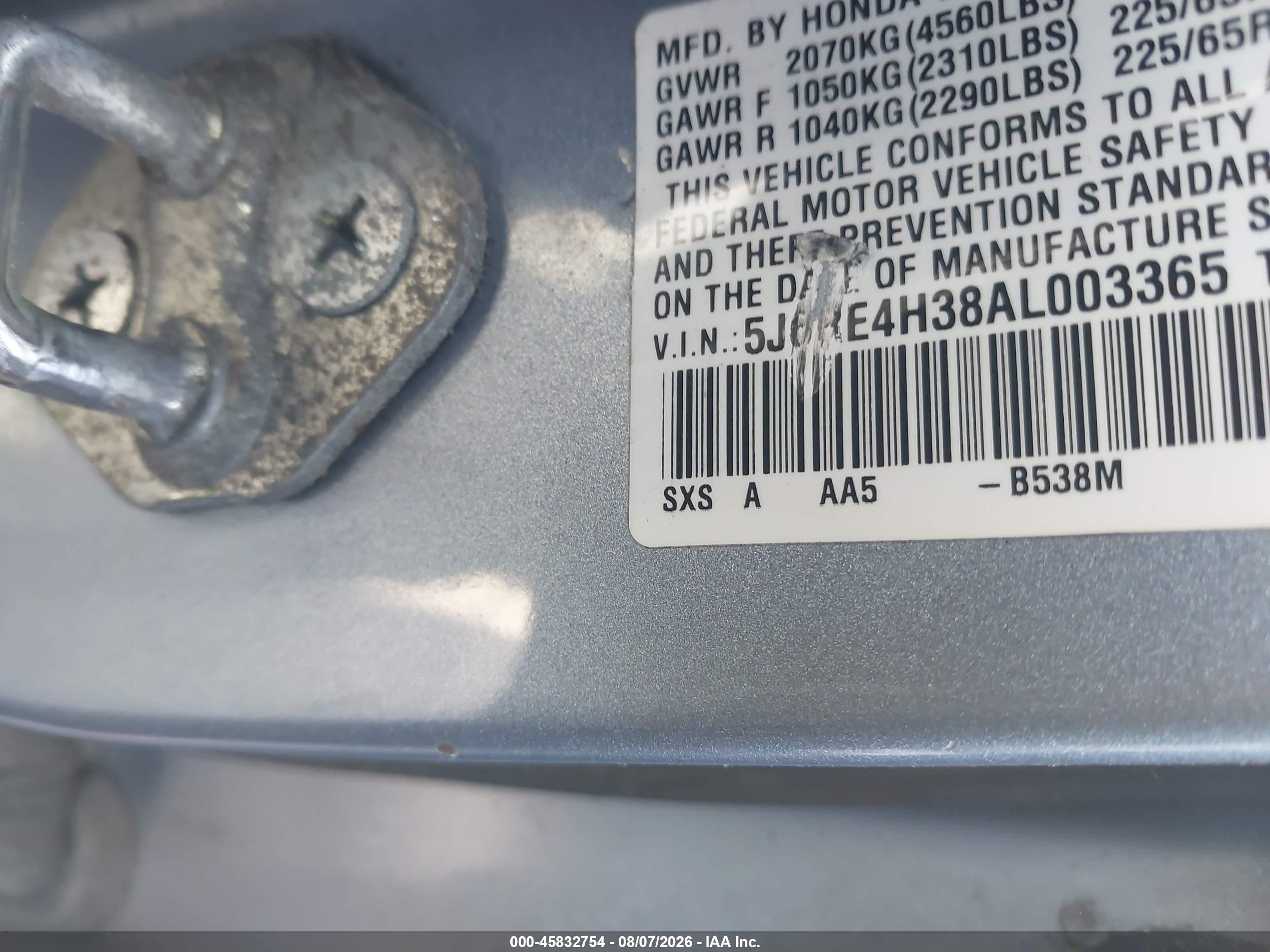 2010 Honda Cr-v Lx Синий vin: 5J6RE4H38AL003365