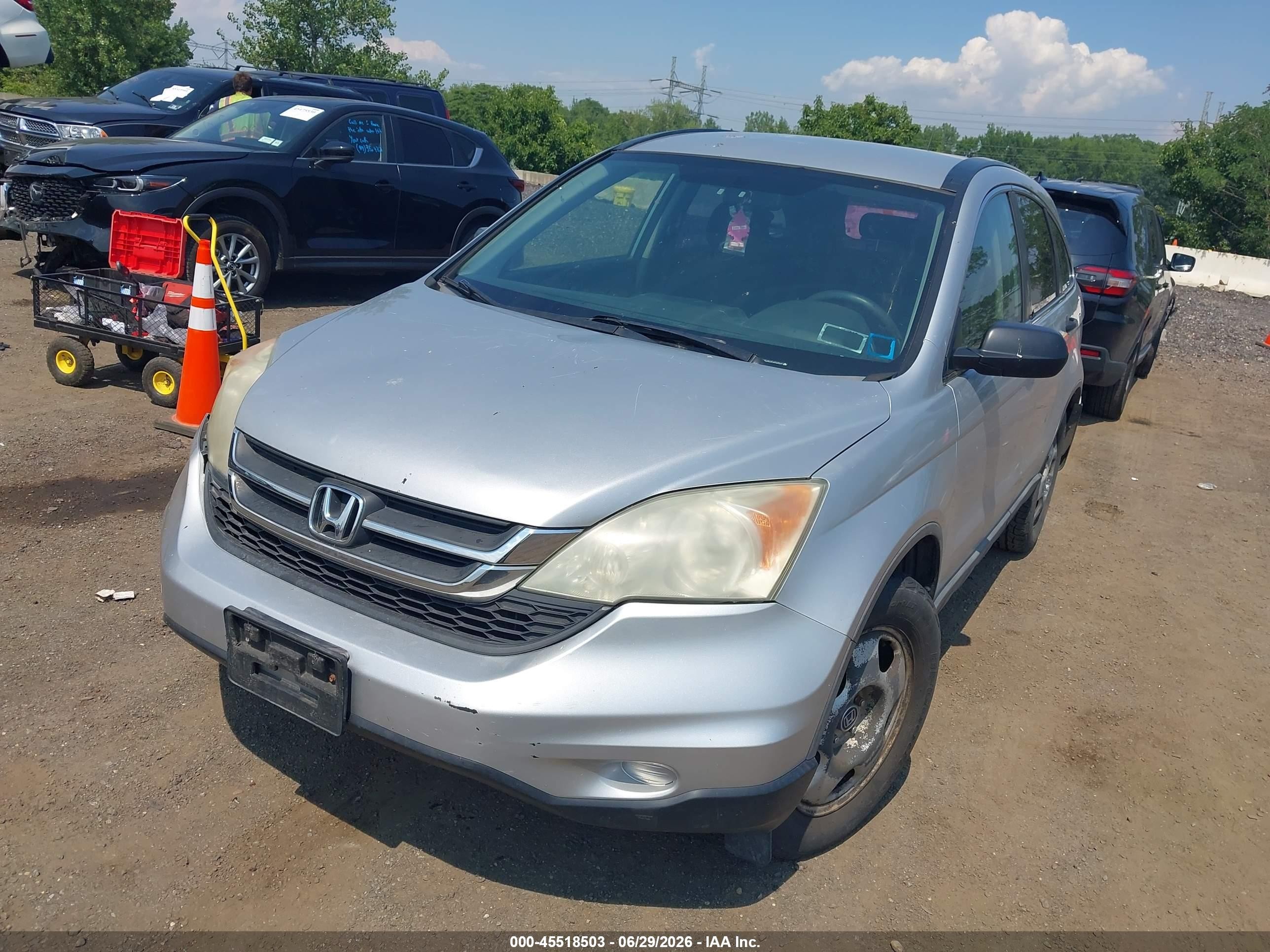 2010 Honda Cr-v Lx Silver vin: 5J6RE4H38AL017489