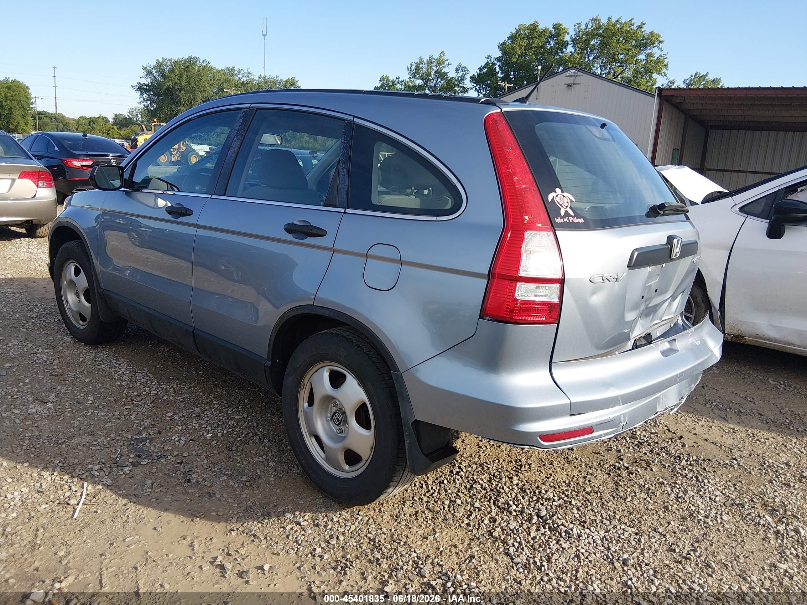 2010 Honda Cr-v Lx Light Blue vin: 5J6RE4H38AL028265
