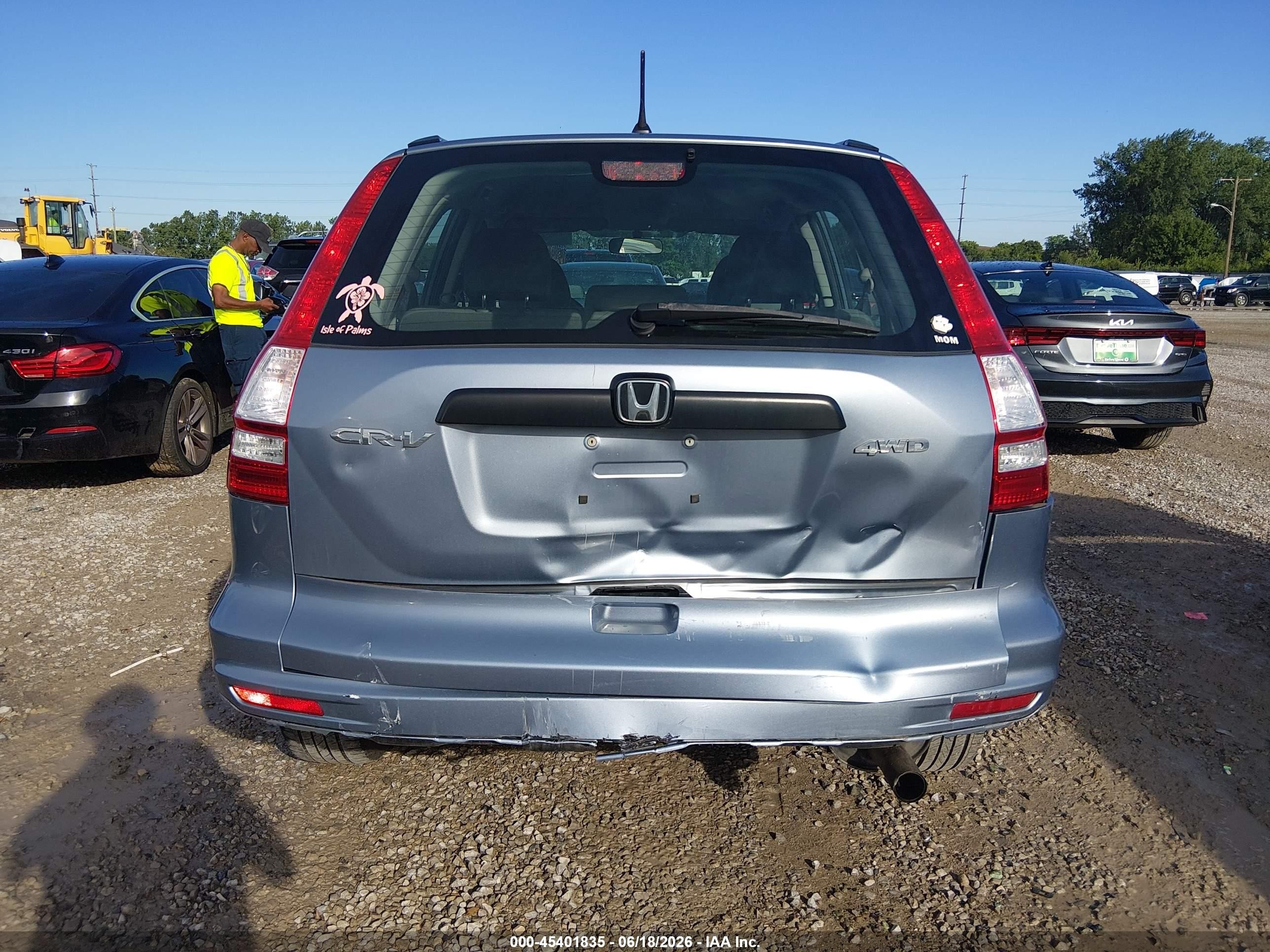 2010 Honda Cr-v Lx Light Blue vin: 5J6RE4H38AL028265