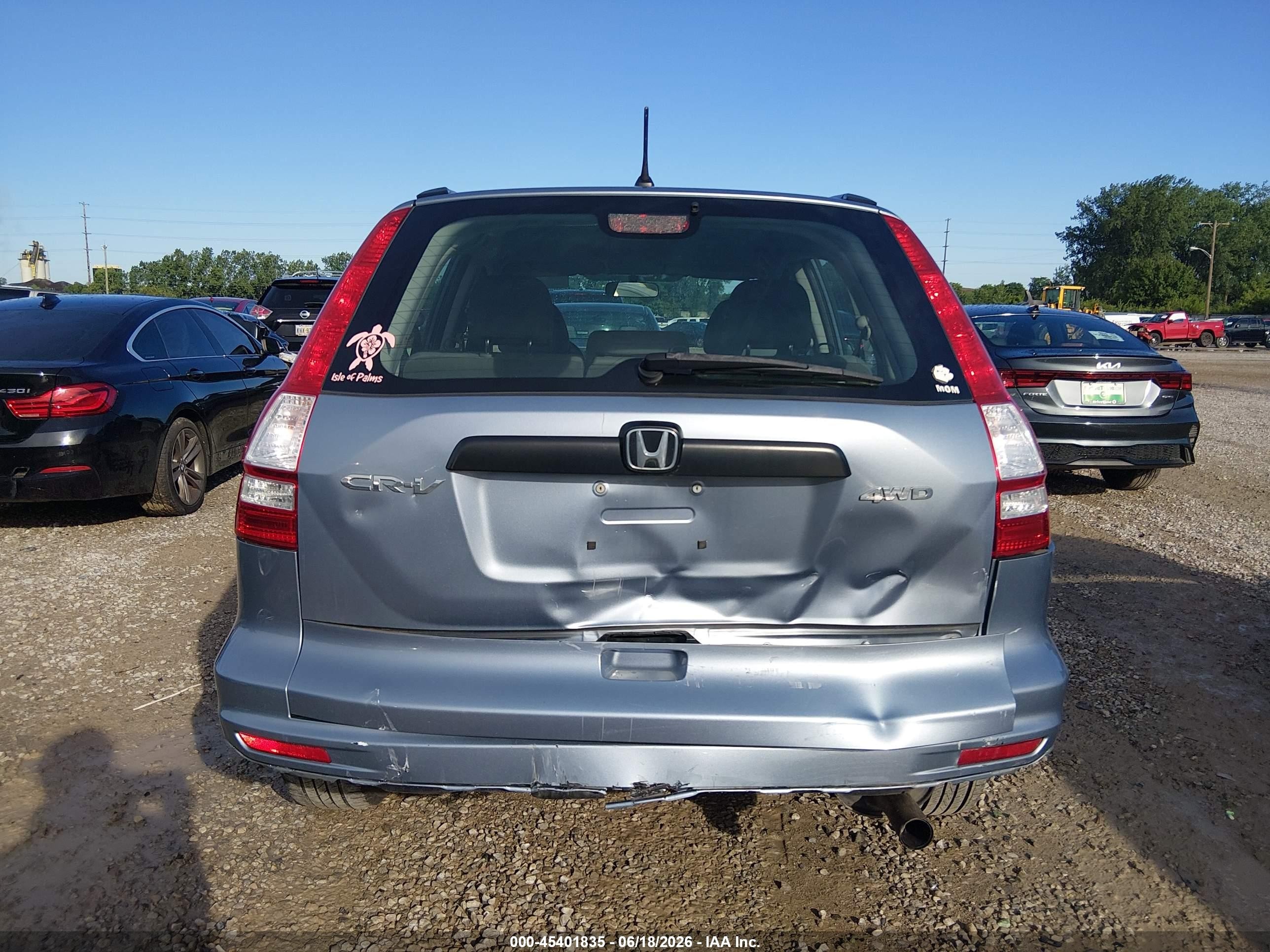 2010 Honda Cr-v Lx Light Blue vin: 5J6RE4H38AL028265