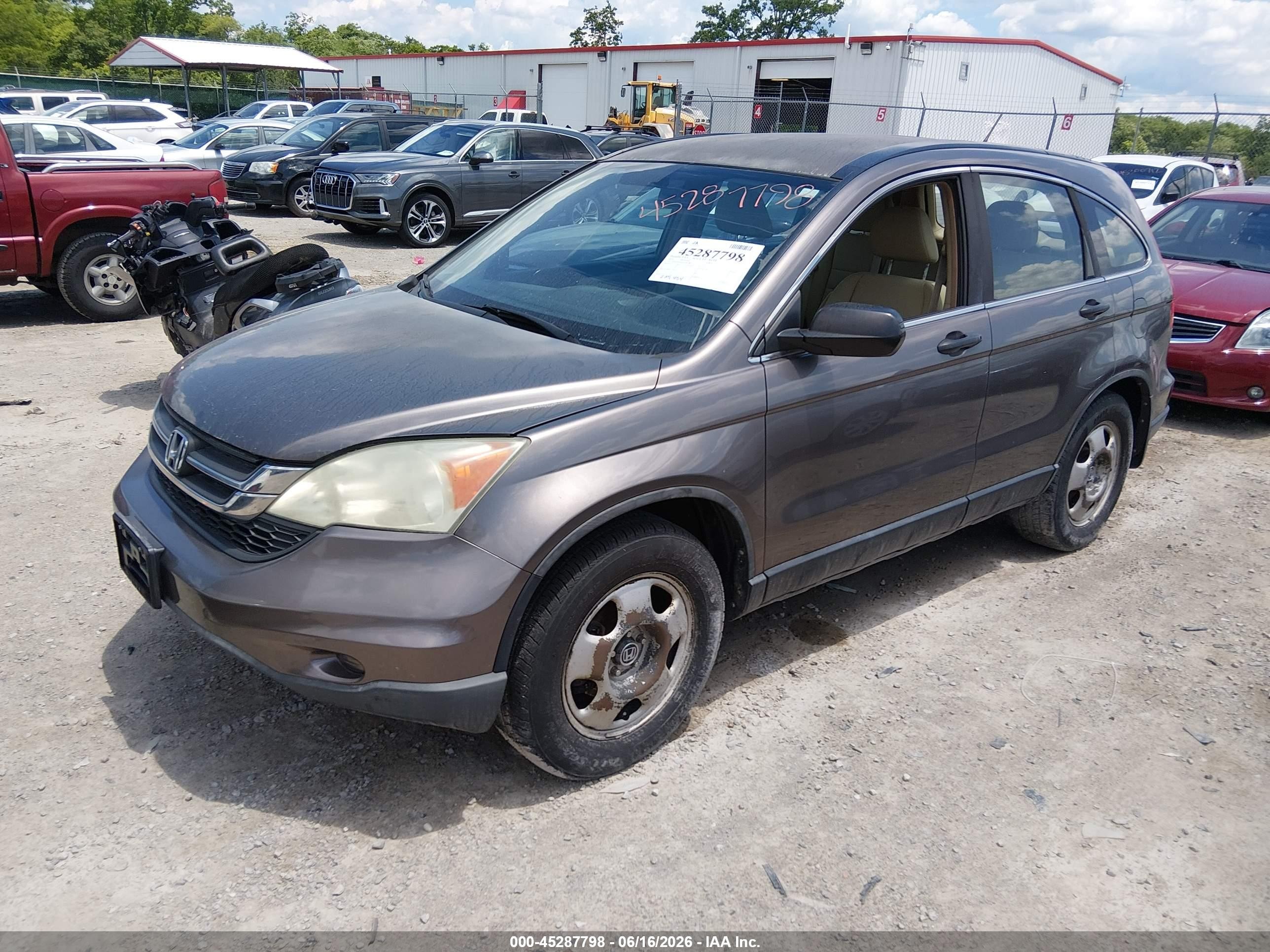 2010 Honda Cr-v Lx Gray vin: 5J6RE4H38AL073447