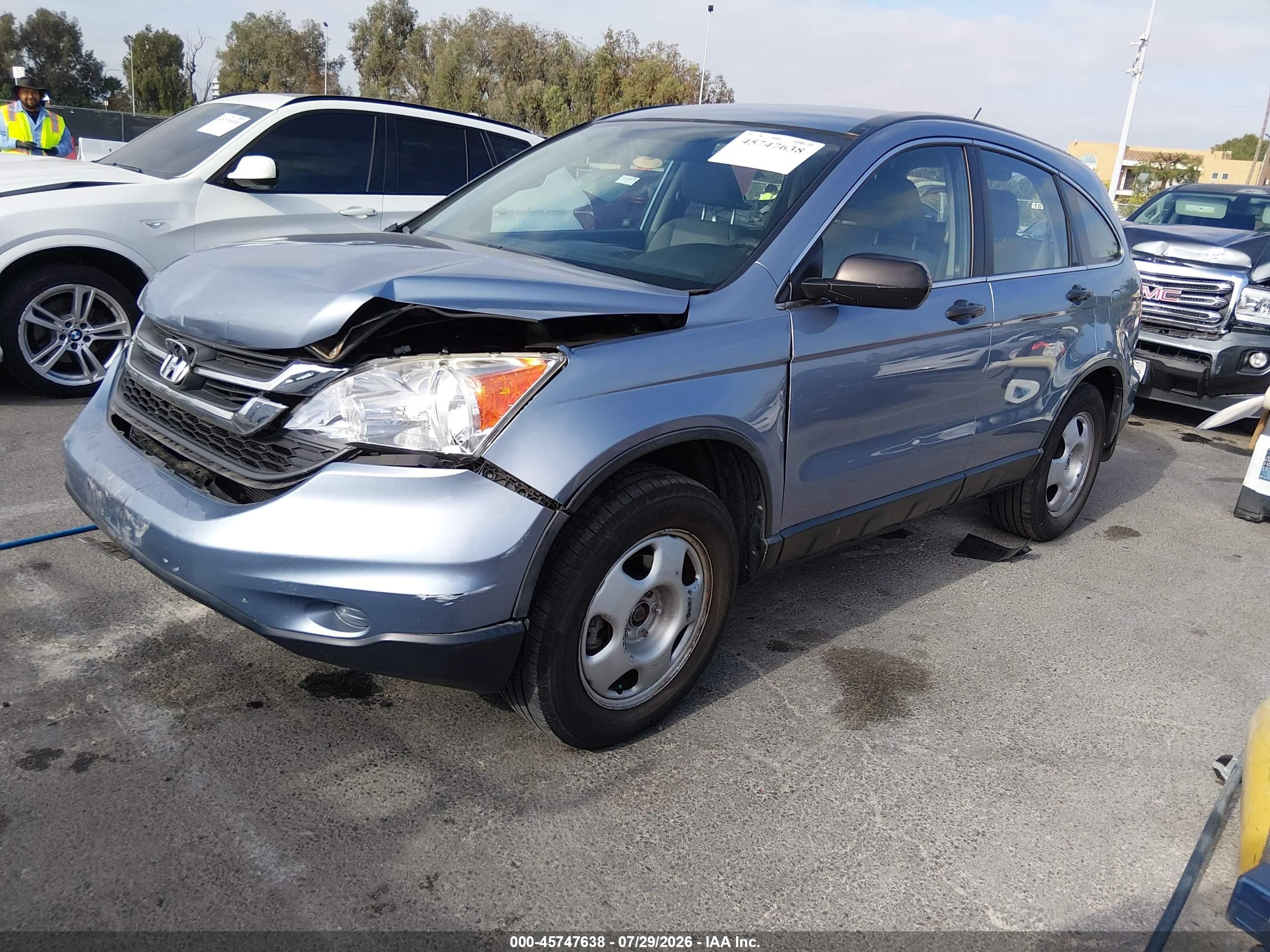 2010 Honda Cr-v Lx Blue vin: 5J6RE4H38AL080981