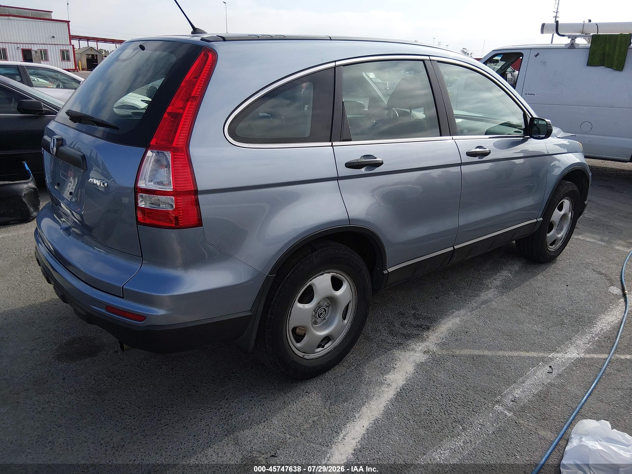 2010 Honda Cr-v Lx Blue vin: 5J6RE4H38AL080981