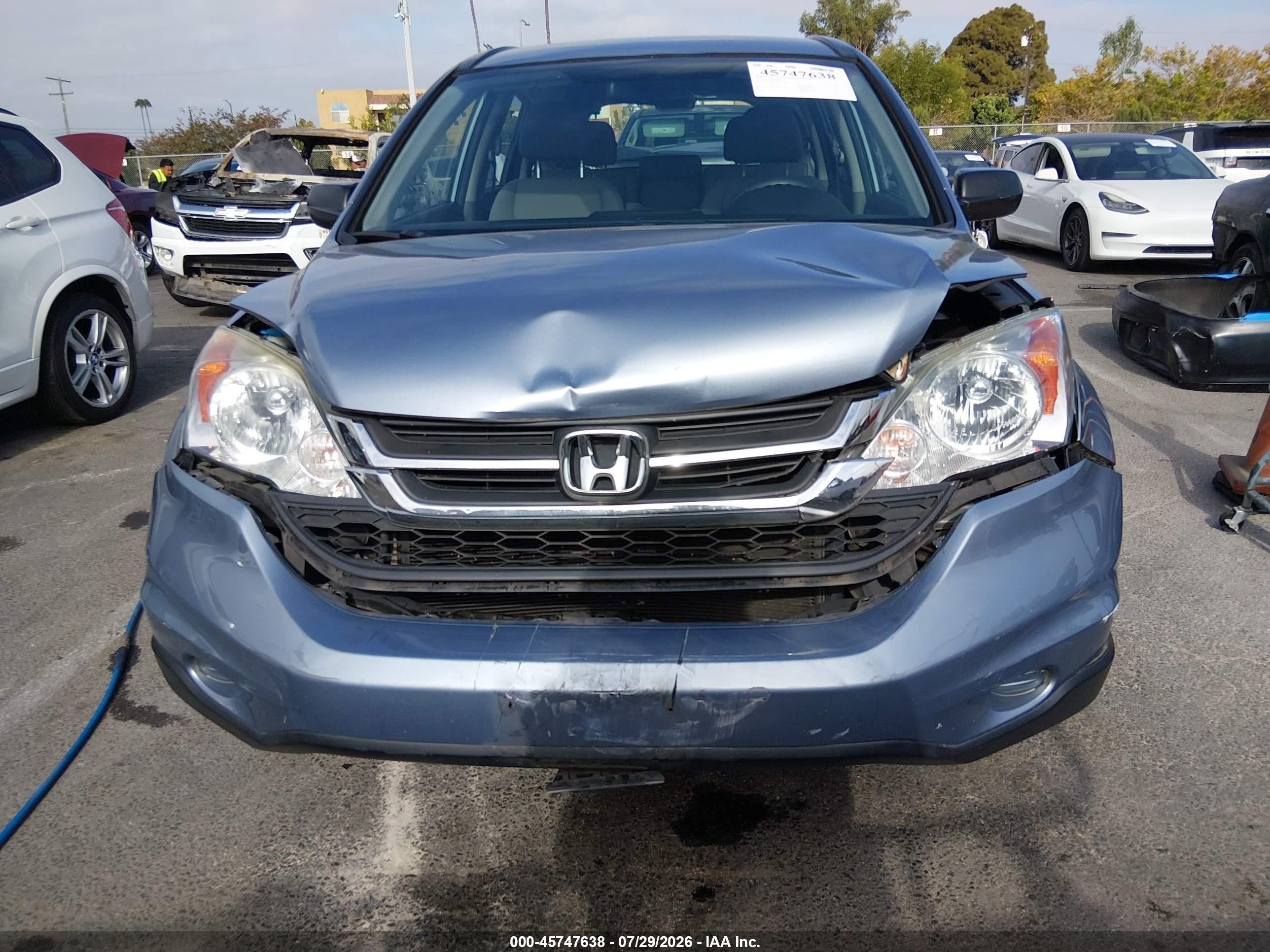 2010 Honda Cr-v Lx Blue vin: 5J6RE4H38AL080981