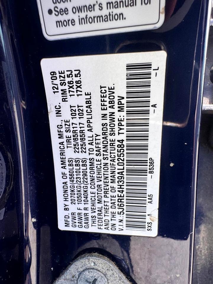 2010 Honda Cr-v Lx Blue vin: 5J6RE4H39AL025584
