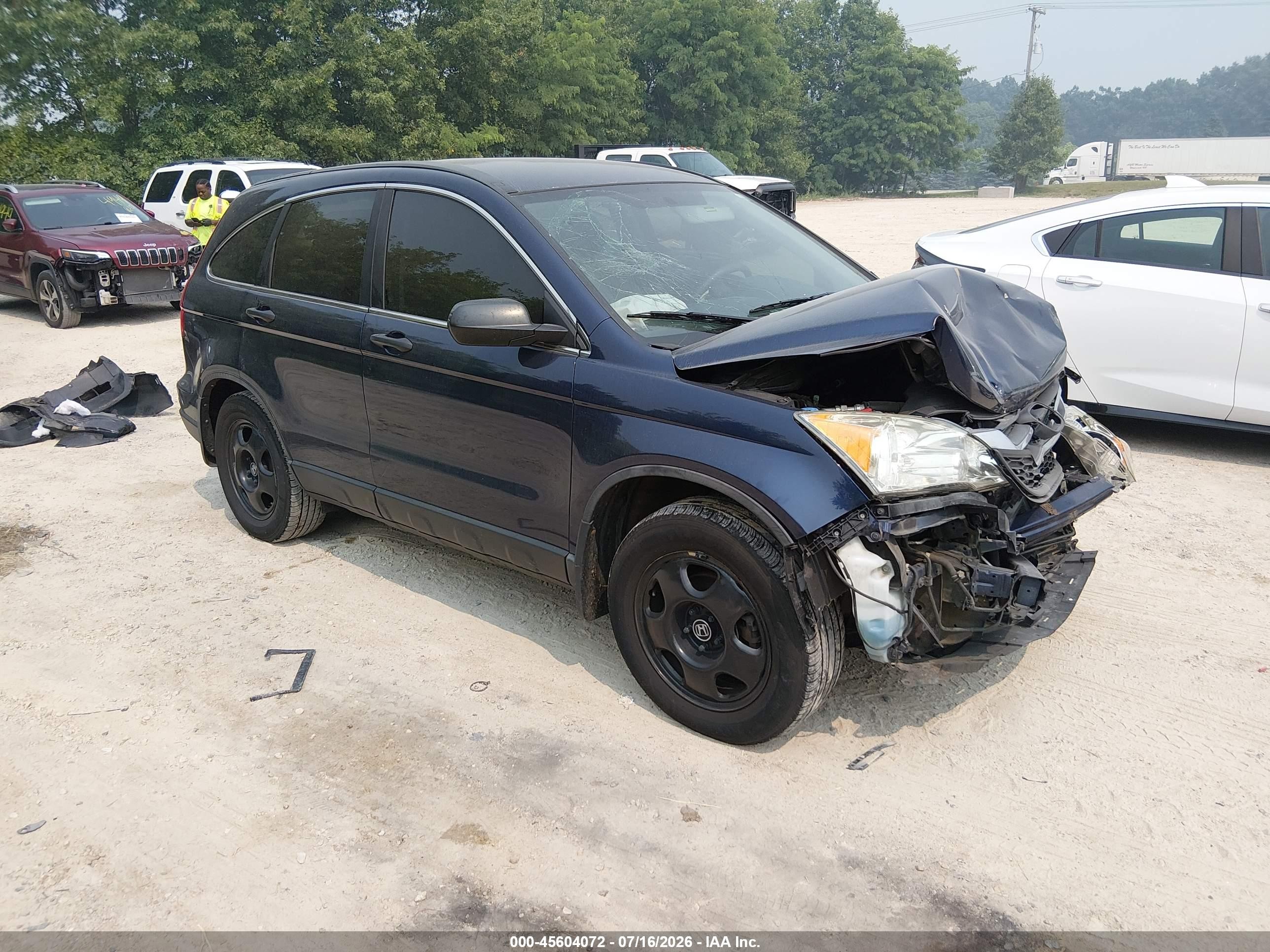 2010 Honda Cr-v Lx Dark Blue vin: 5J6RE4H39AL029330