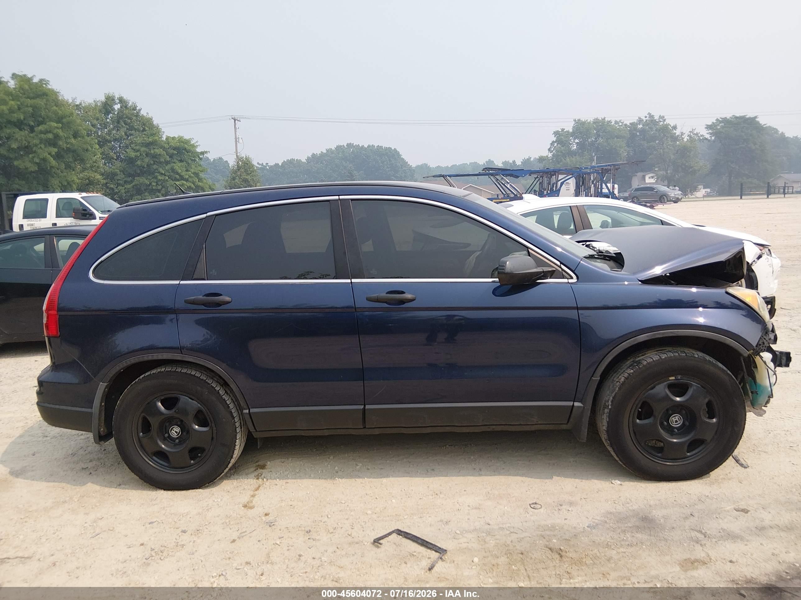 2010 Honda Cr-v Lx Dark Blue vin: 5J6RE4H39AL029330