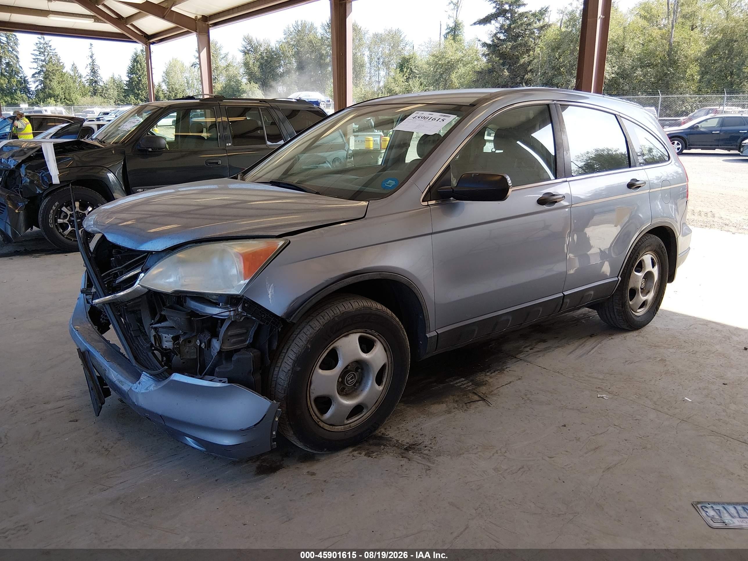 2010 Honda Cr-v Lx Blue vin: 5J6RE4H39AL038514
