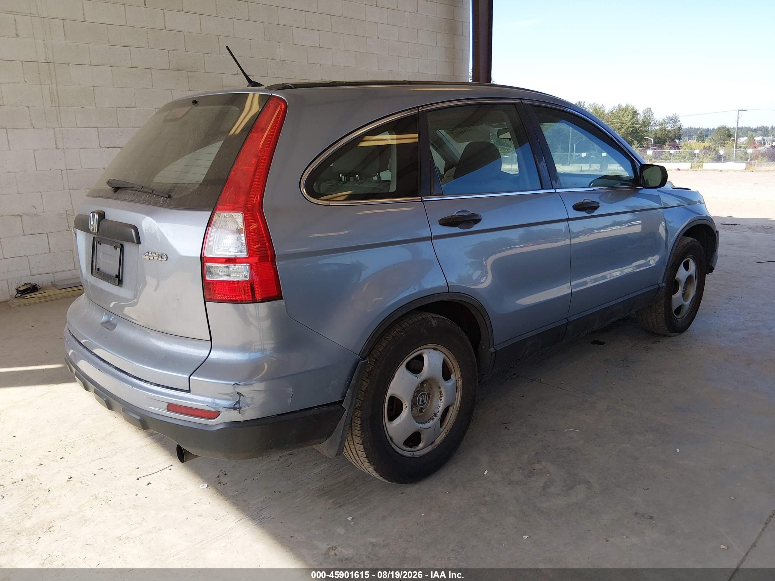 2010 Honda Cr-v Lx Blue vin: 5J6RE4H39AL038514