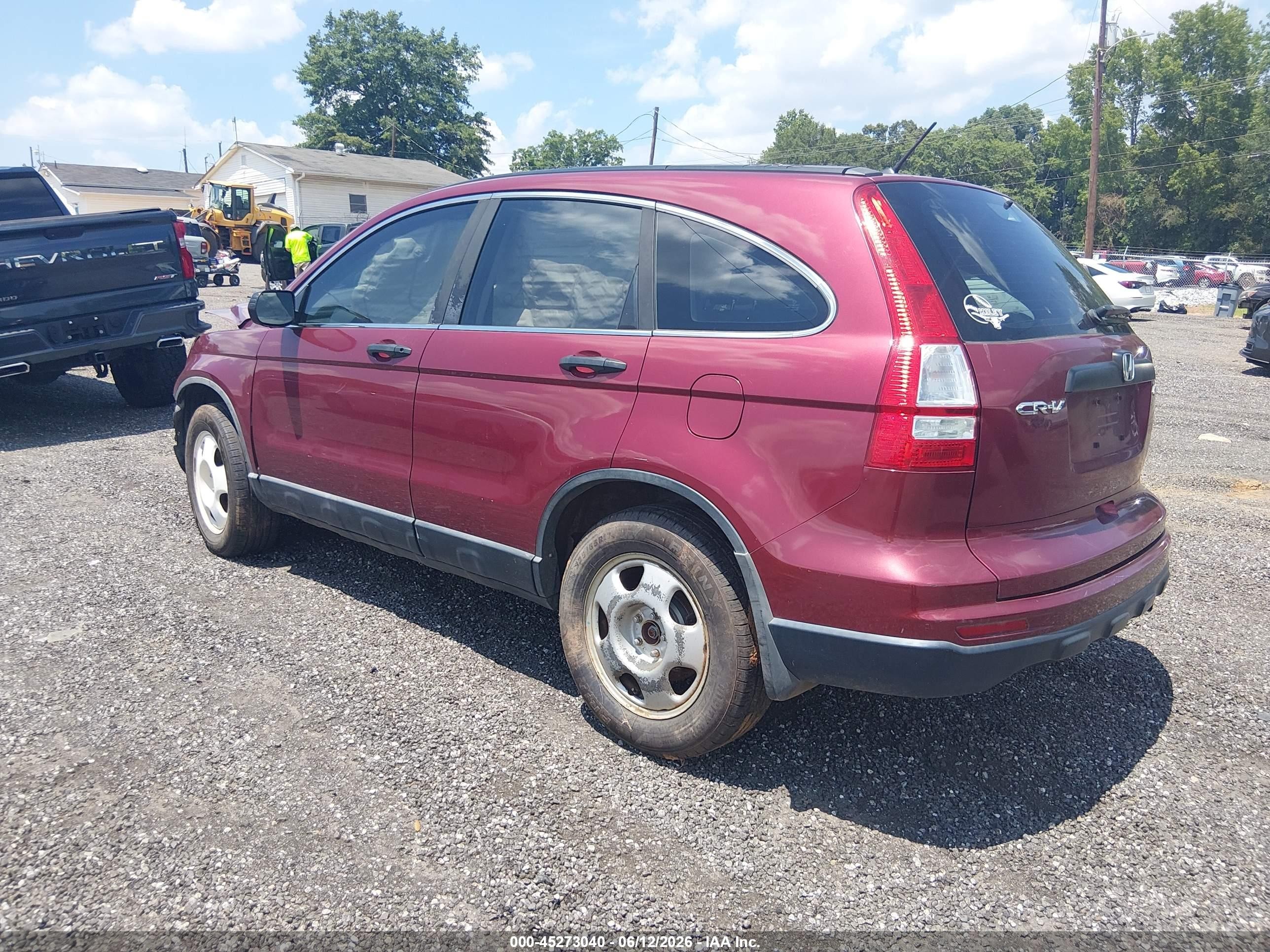 2010 Honda Cr-v Lx Red vin: 5J6RE4H39AL064997