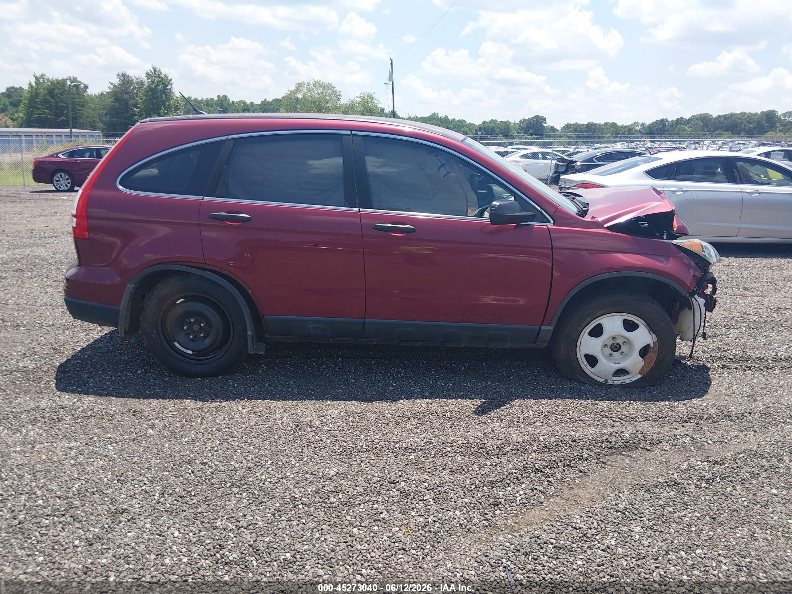 2010 Honda Cr-v Lx Red vin: 5J6RE4H39AL064997