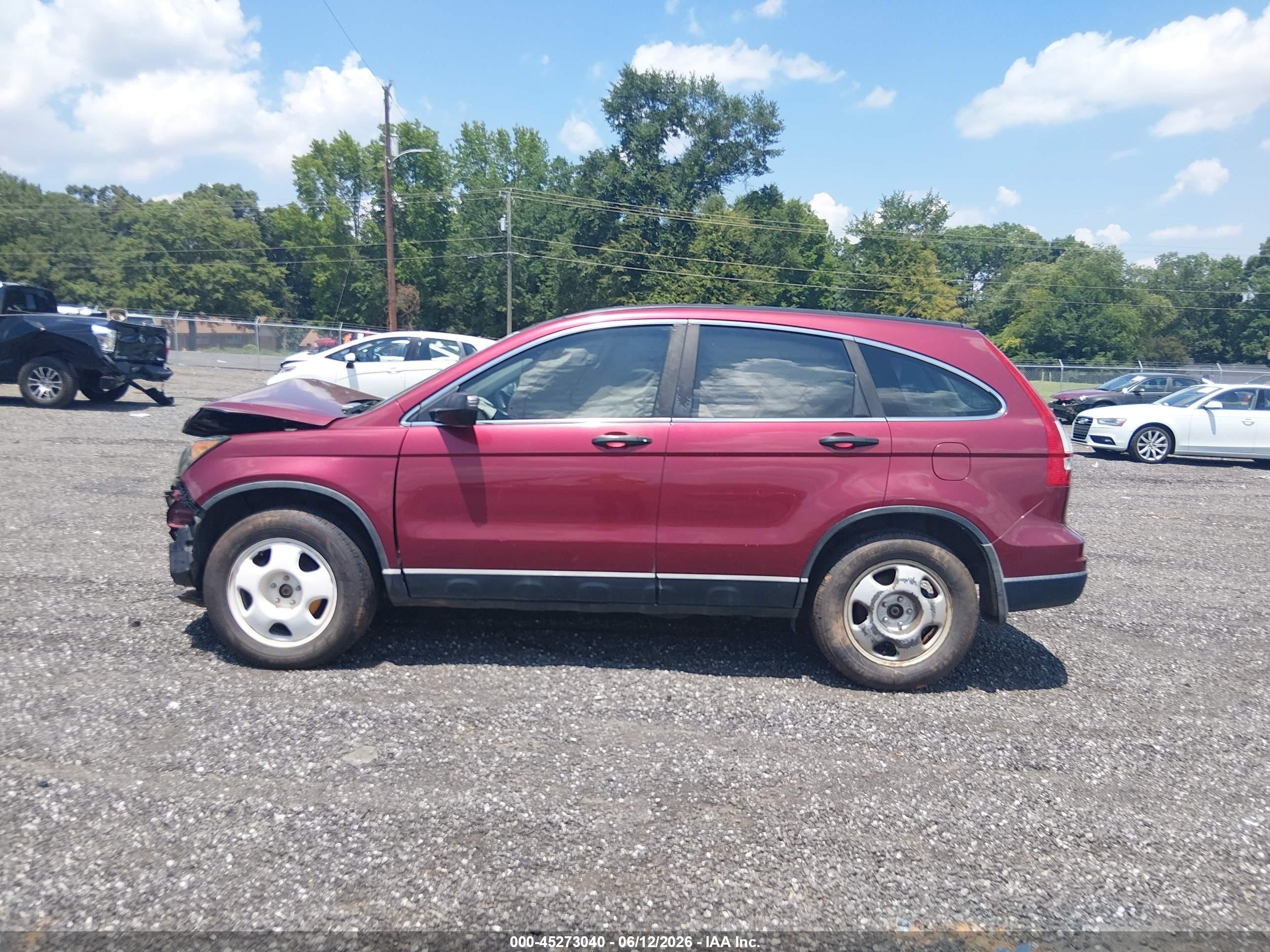 2010 Honda Cr-v Lx Red vin: 5J6RE4H39AL064997