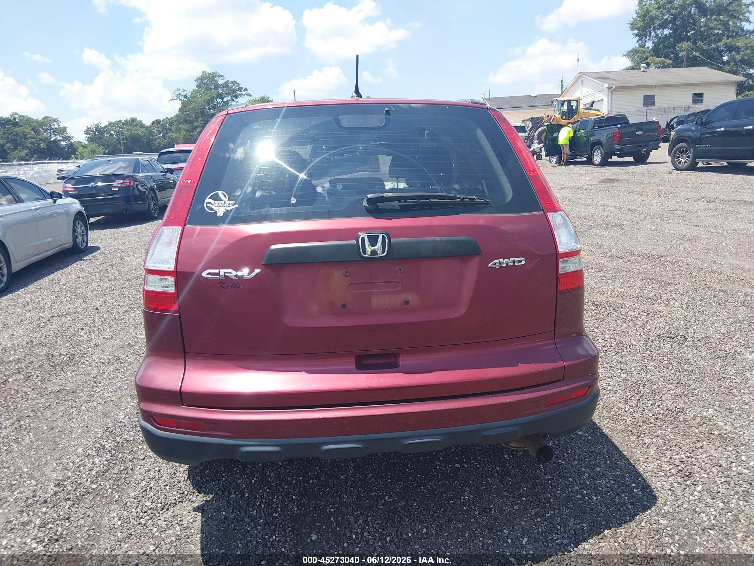 2010 Honda Cr-v Lx Red vin: 5J6RE4H39AL064997