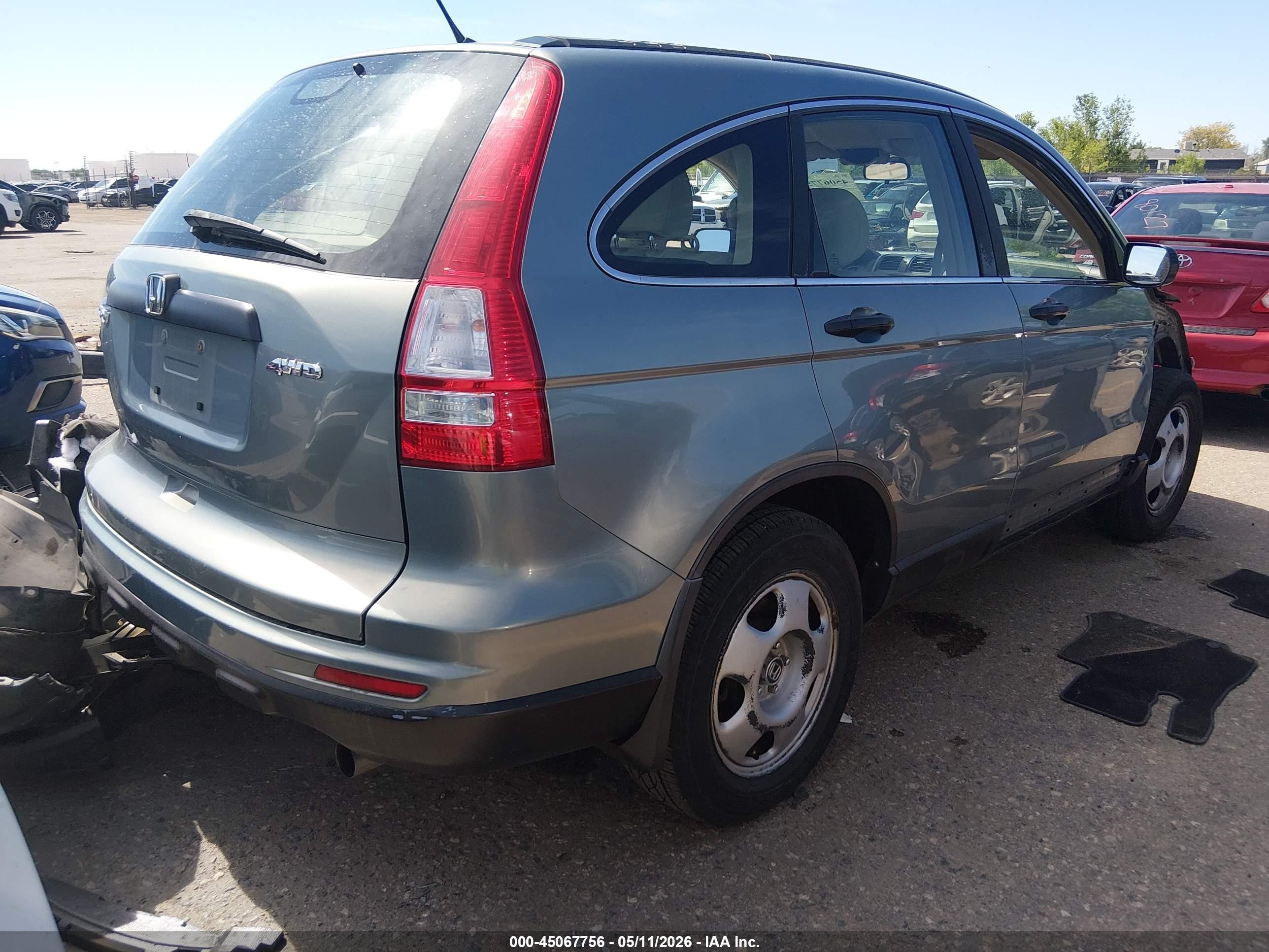 2010 Honda Cr-v Lx Light Blue vin: 5J6RE4H39AL095683