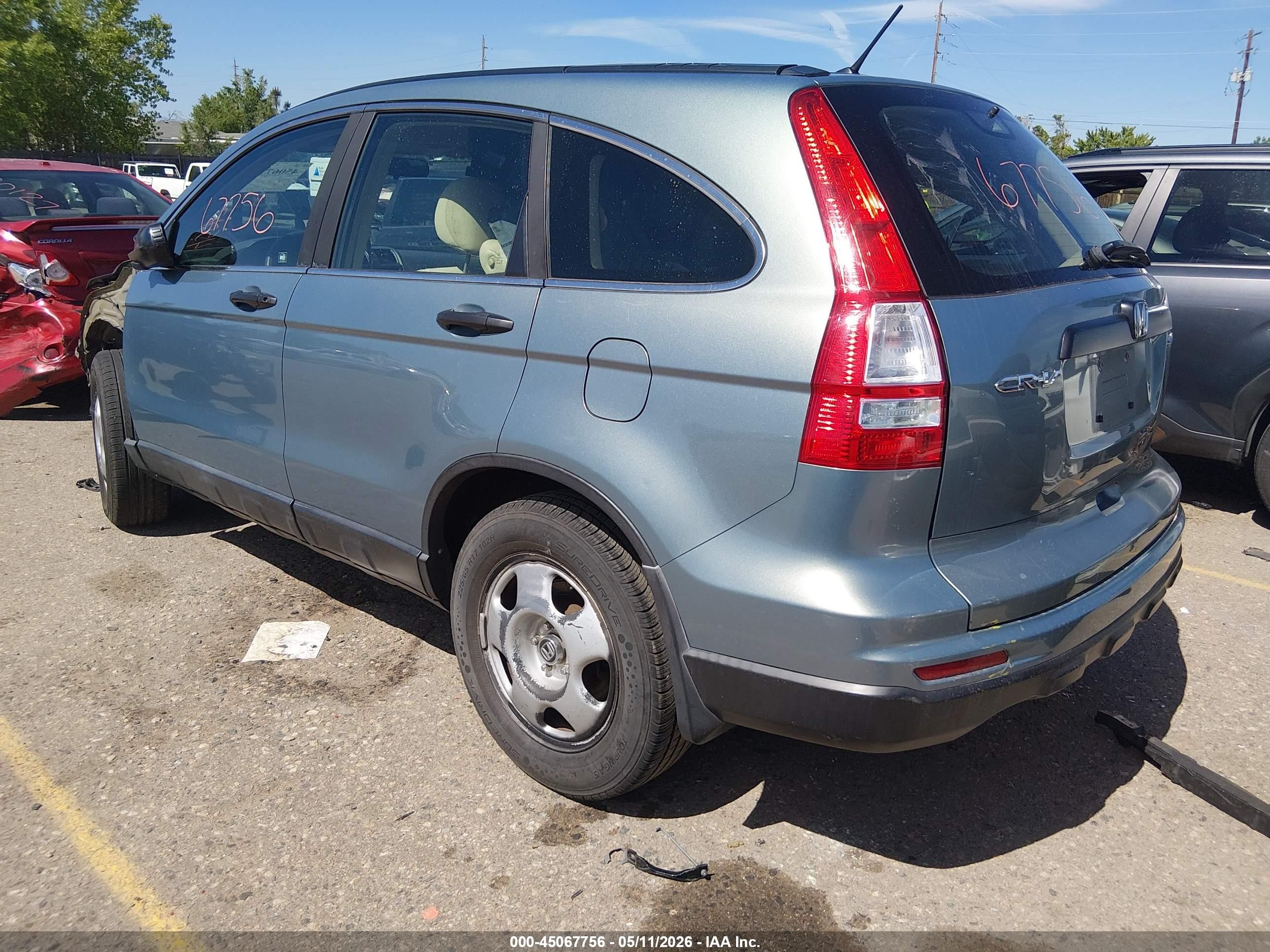 2010 Honda Cr-v Lx Light Blue vin: 5J6RE4H39AL095683
