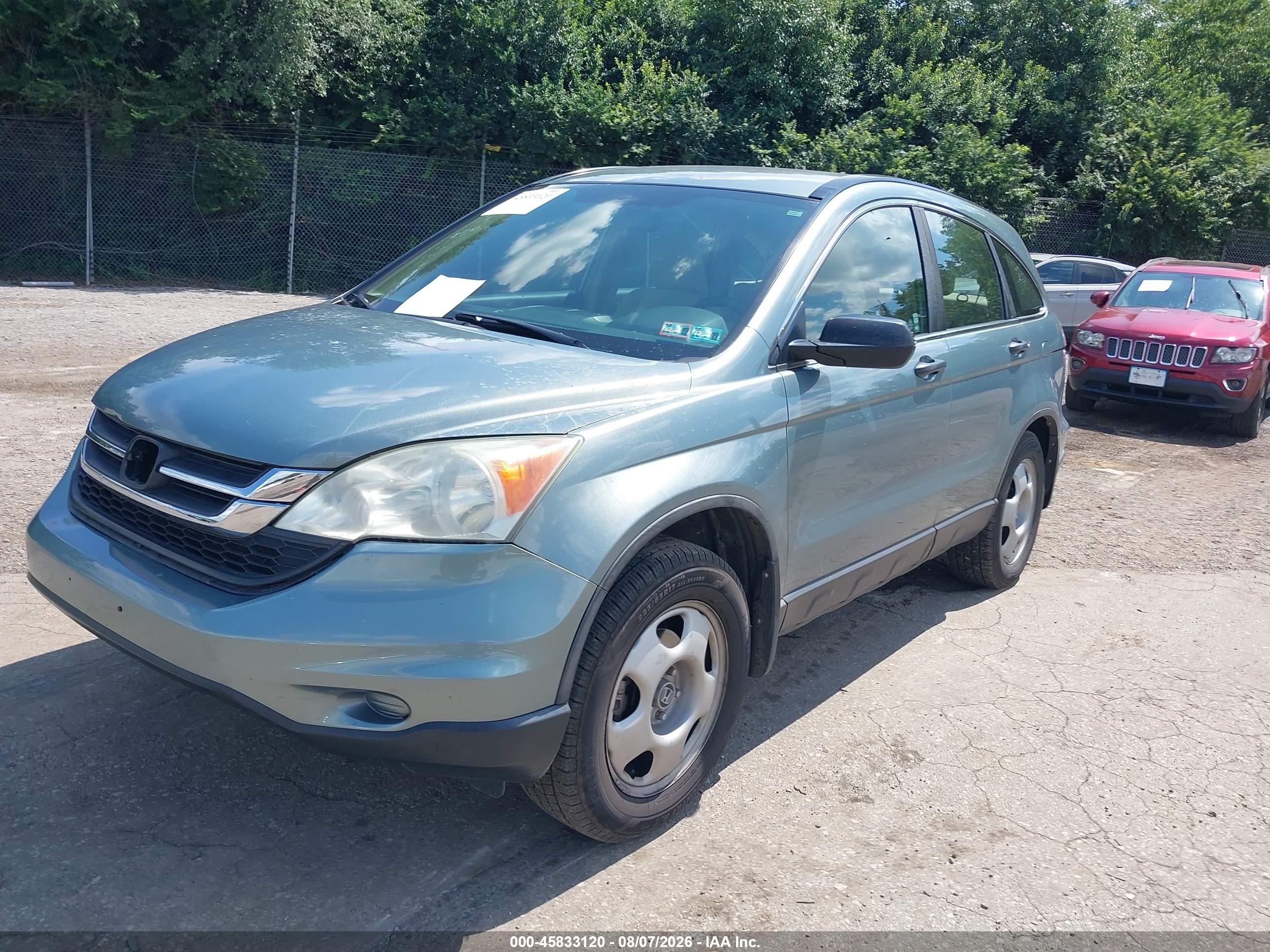 2011 Honda Cr-v Lx Green vin: 5J6RE4H39BL055170