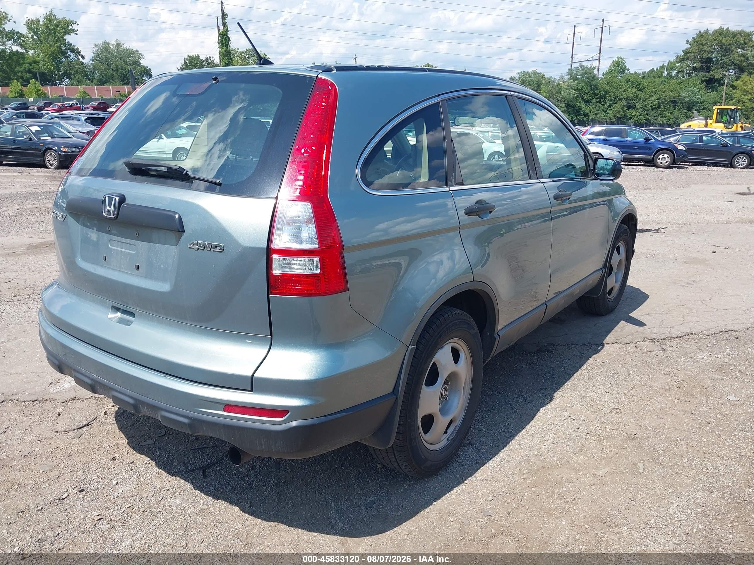 2011 Honda Cr-v Lx Green vin: 5J6RE4H39BL055170